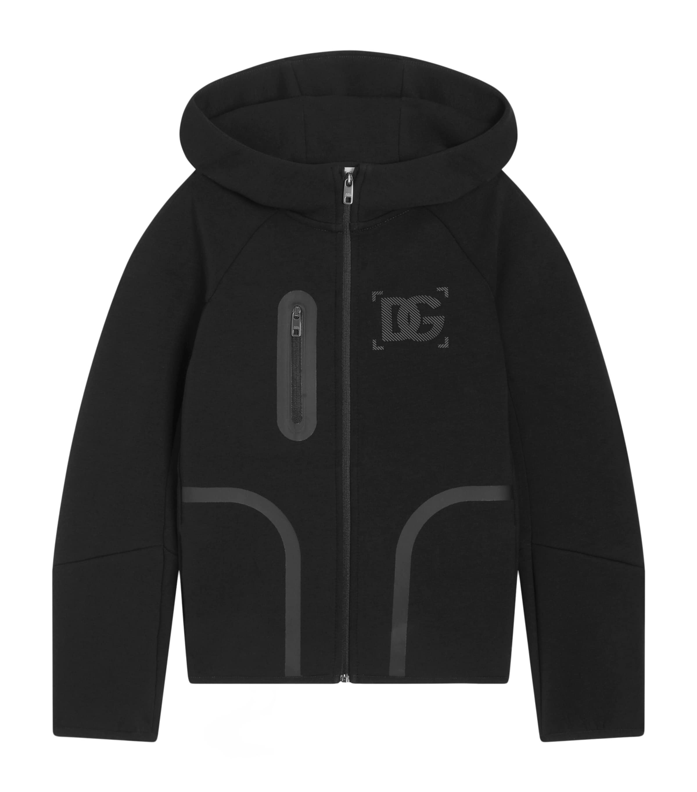 Dolce&Gabbana Kids Logo Zip-Up Hoodie (8-12+ Years) Black
