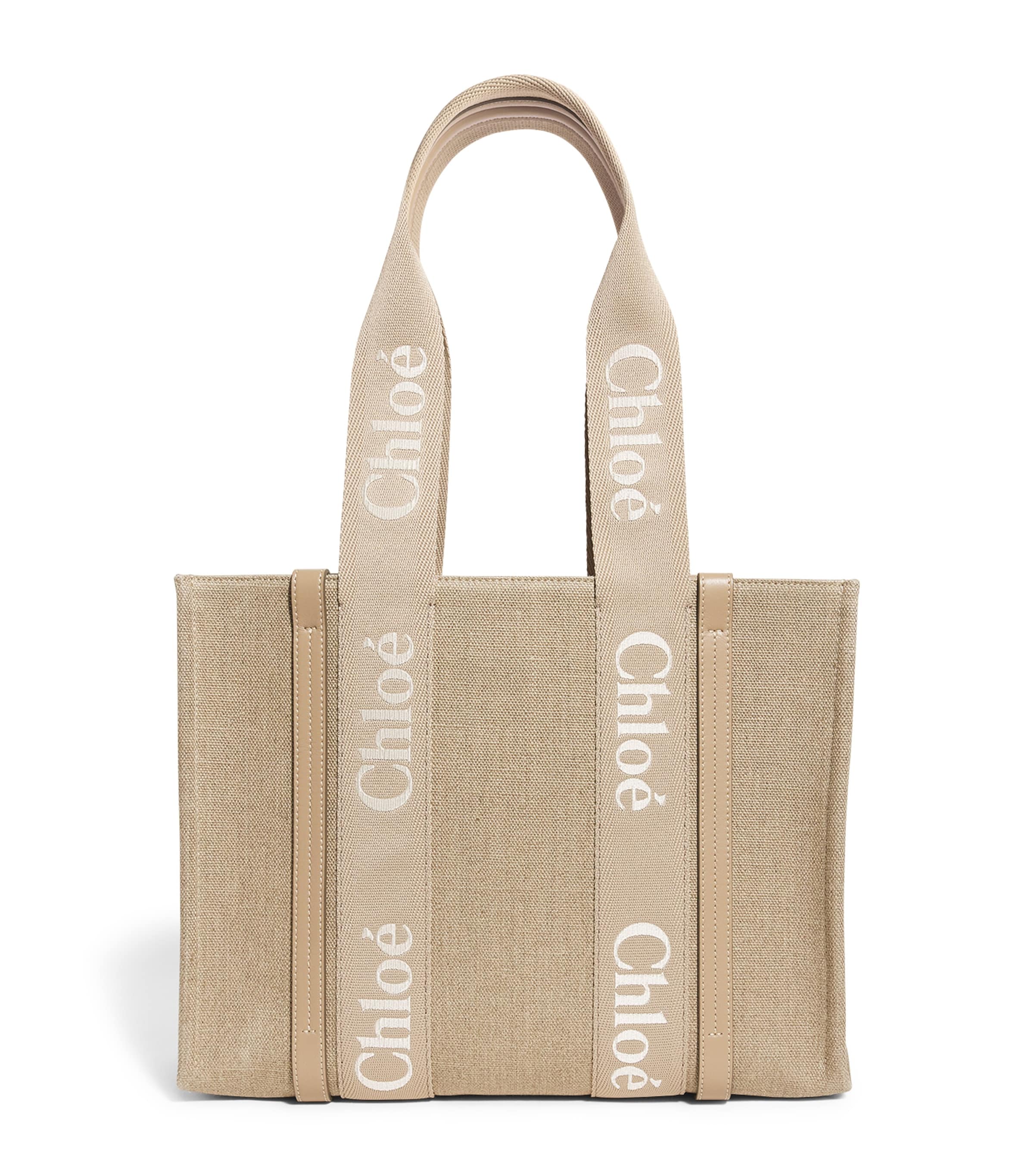 トートバッグ Chloe Multicolor linen medium Woody shopping bag Chloé Woody Multicoloured Medium Tote Bag | Liberty