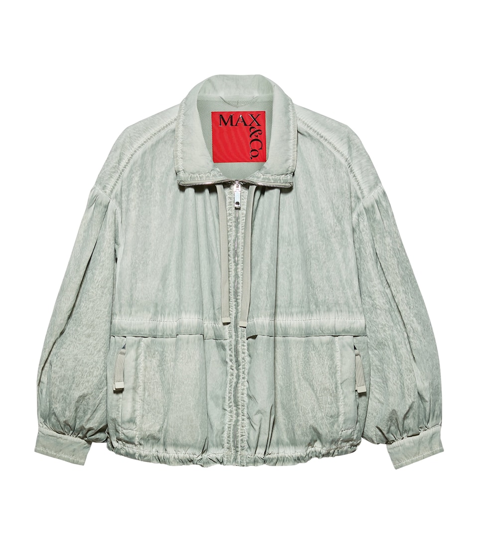 MAX&Co. Womens Oversized Zip-Up Jacket Jade