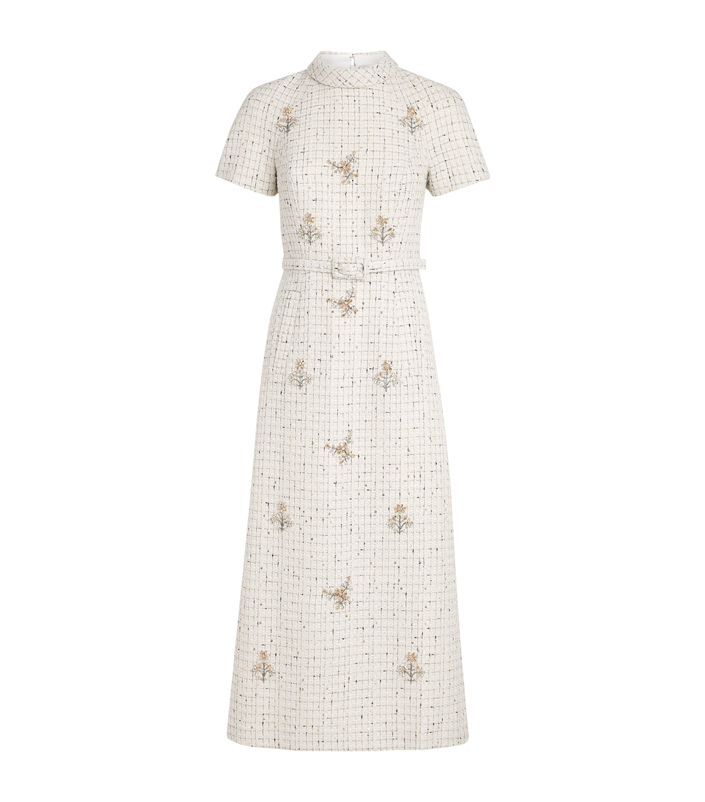 Huishan Zhang Womens Tweed Genevieve Midi Dress White