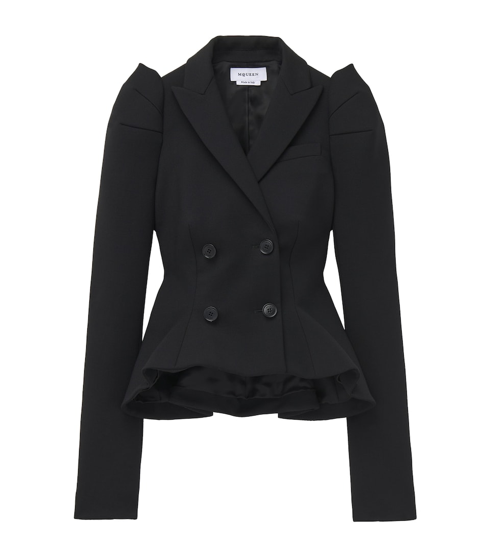 Stretch-Wool Structured Blazer