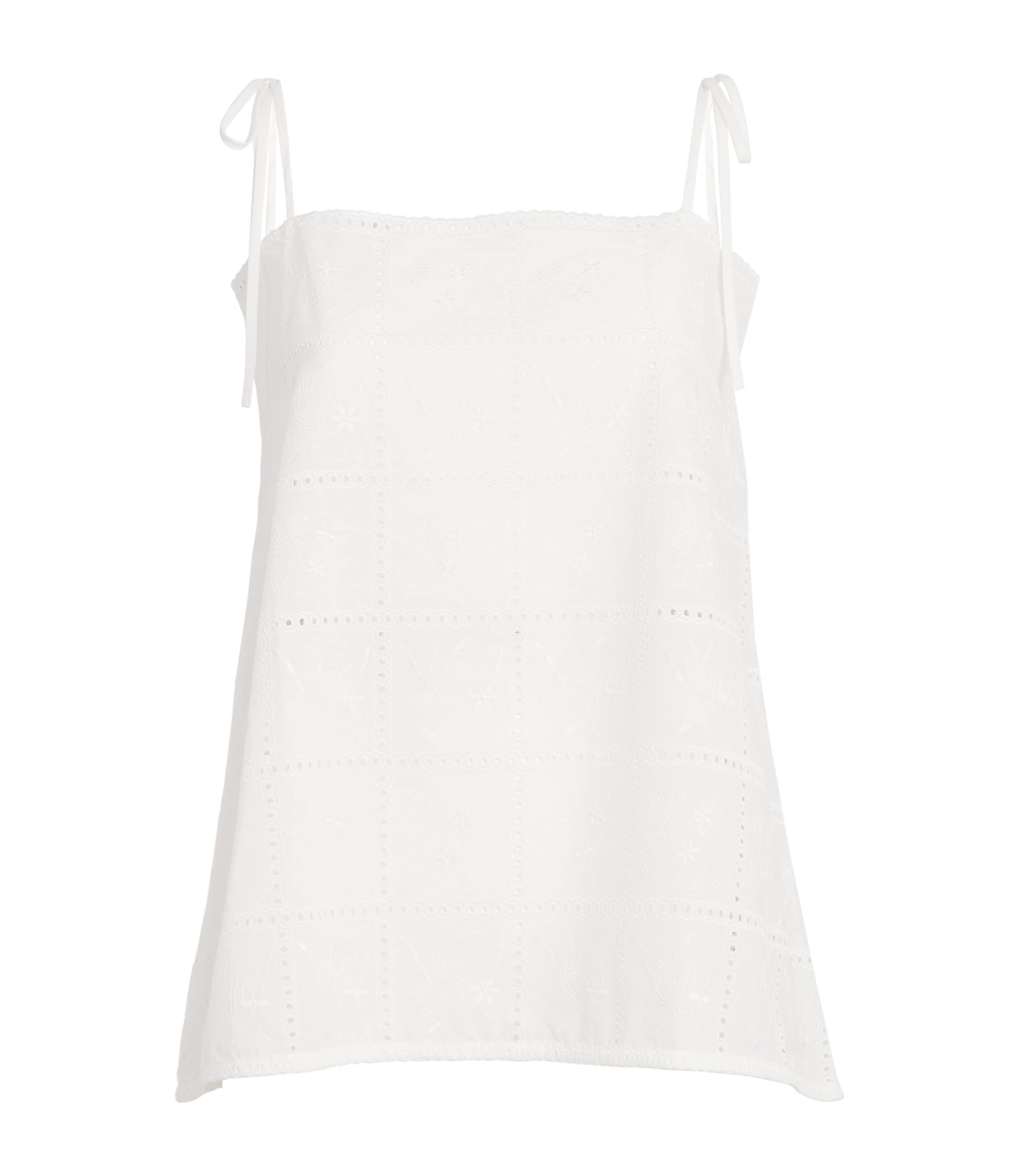 Faithfull The Brand Womens Broderie Anglaise Mora Top Hndkrchf Brdrie Whte