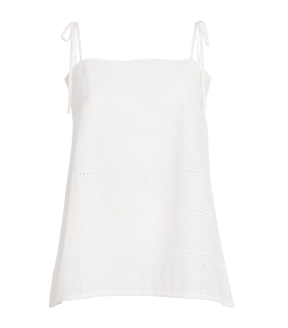 Faithfull The Brand Womens Broderie Anglaise Mora Top Hndkrchf Brdrie Whte
