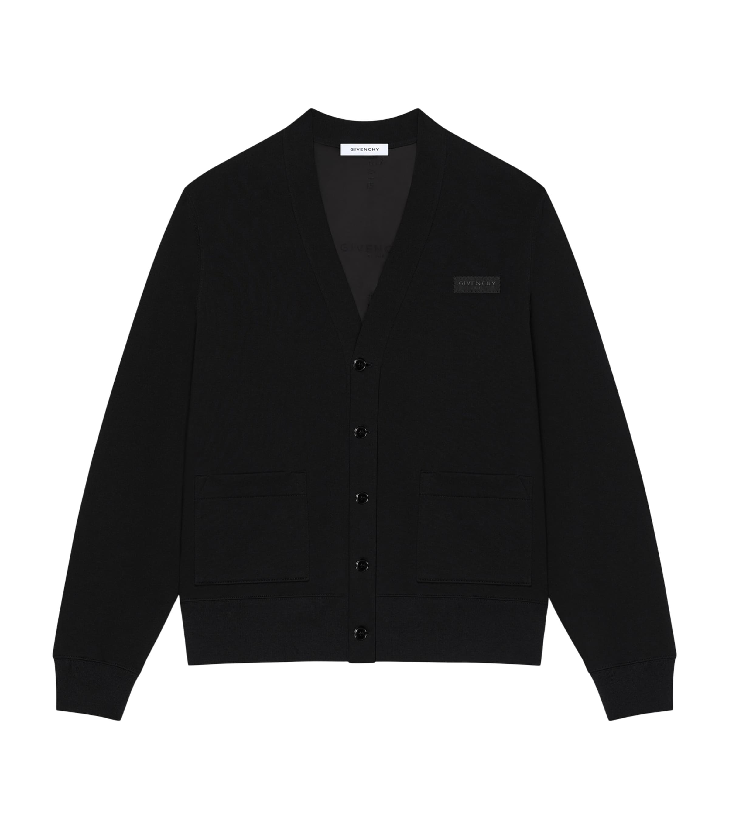 Givenchy Mens Cotton Grosgrain Logo Cardigan