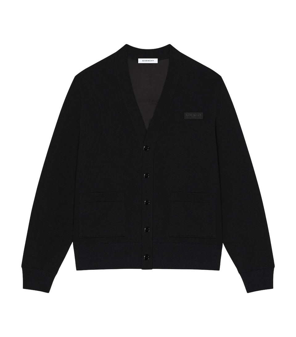 Givenchy Mens Cotton Grosgrain Logo Cardigan