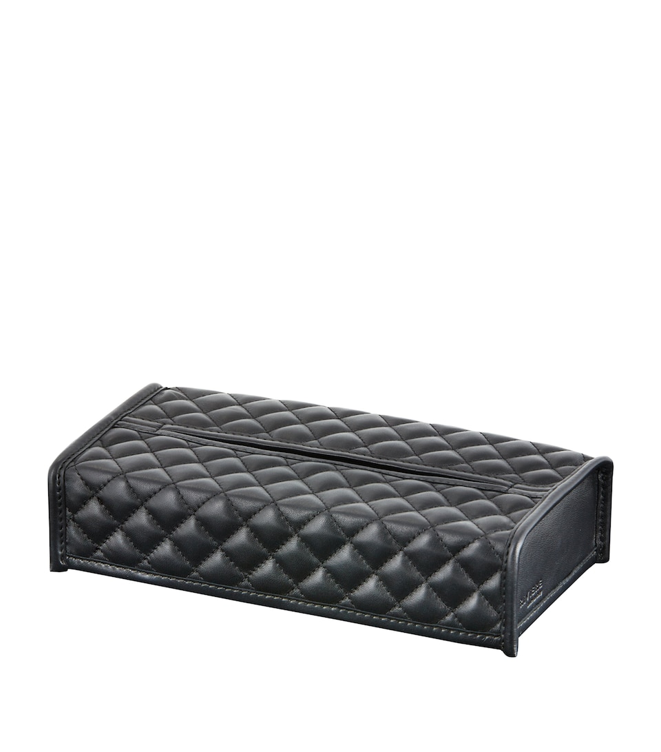 Quilted Leather Rectangle Tissue Box