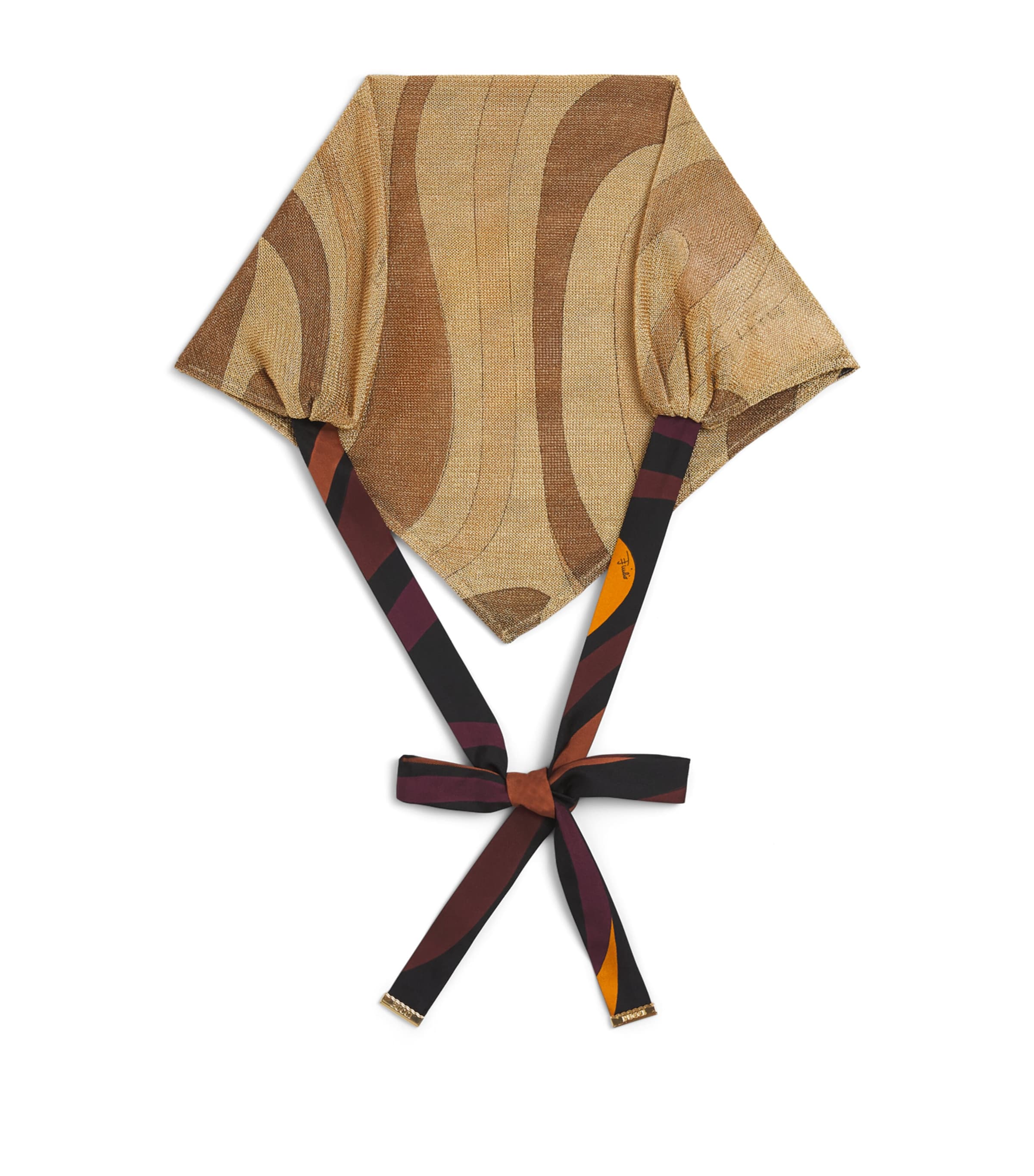 PUCCI Lurex Marmo Print Bandana Oro