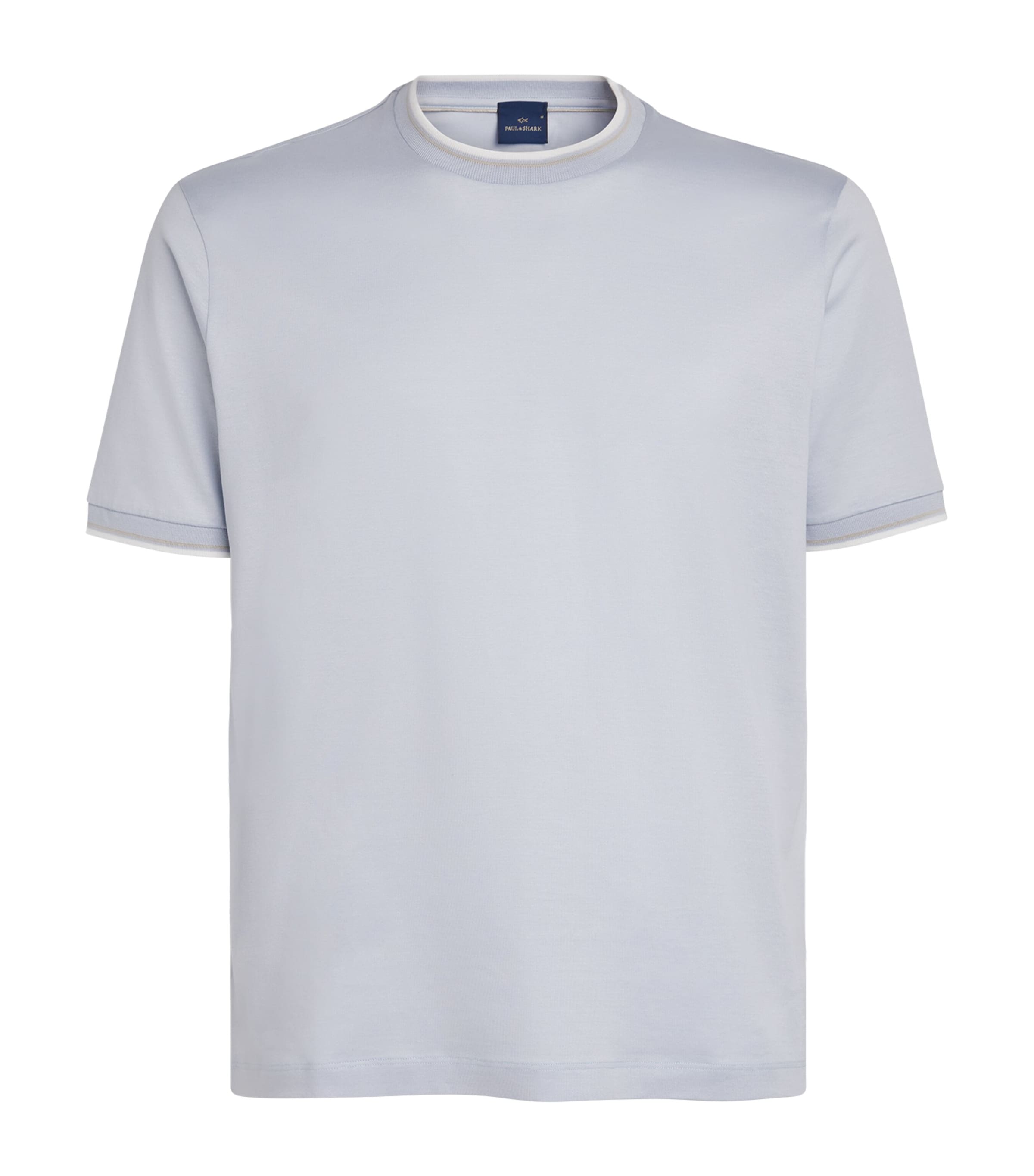 Paul & Shark Mens Mercerised Cotton T-Shirt Light Light Blue