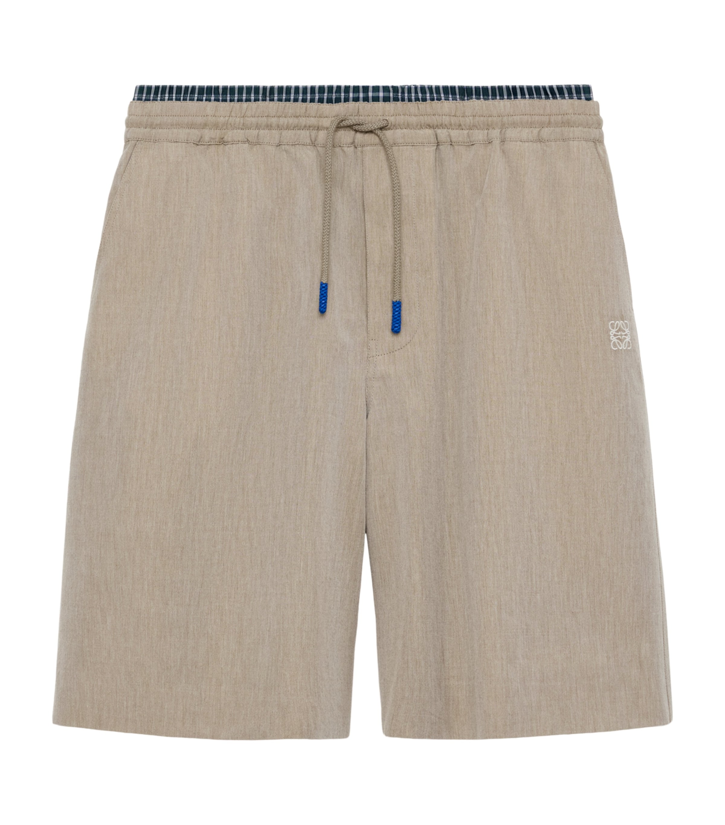 LOEWE Mens Layered Drawstring Shorts Beige