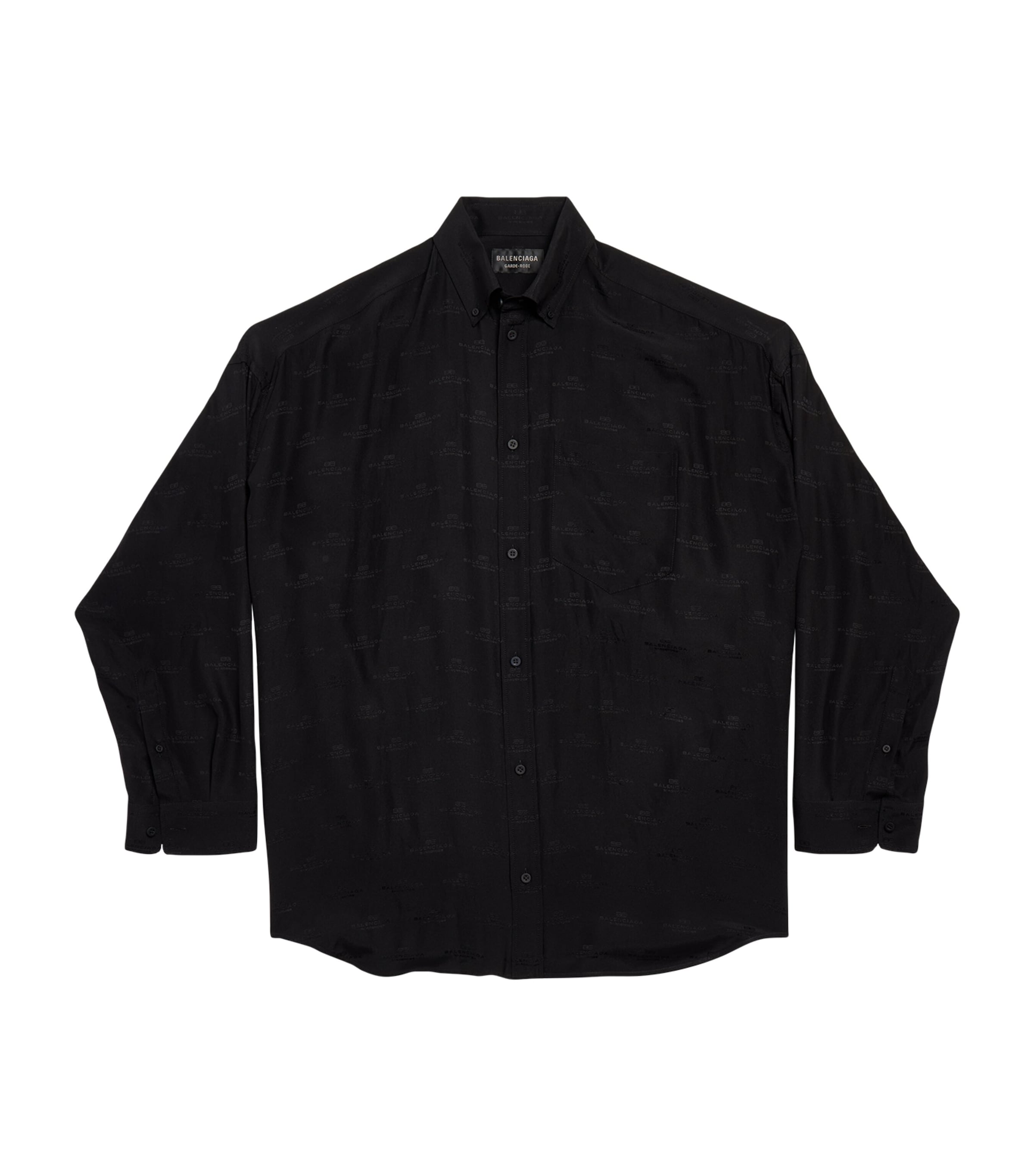 Balenciaga Womens Silk Logo Print Shirt