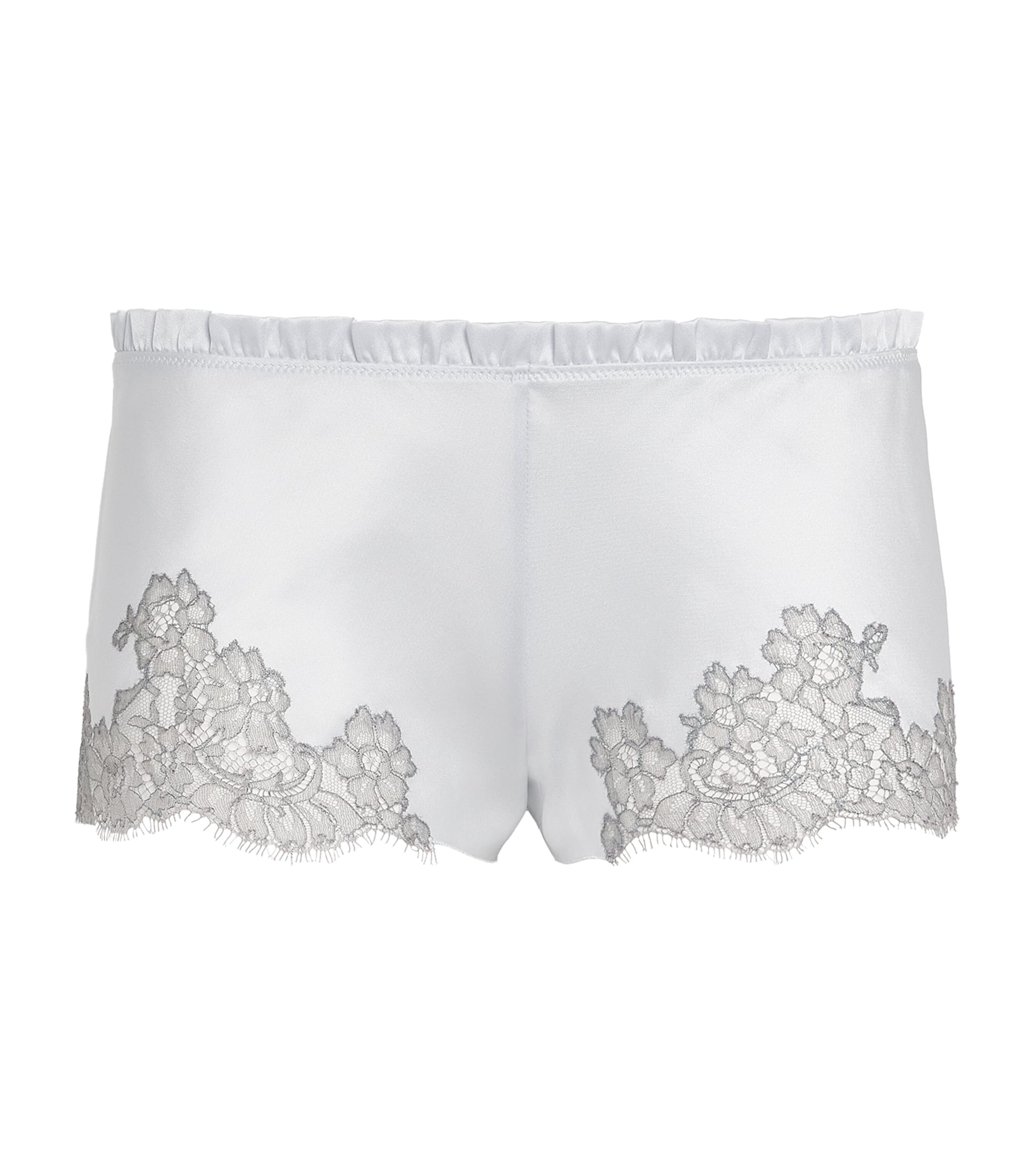 Carine Gilson Womens Silk Cérès Pyjama Shorts Silvergrey
