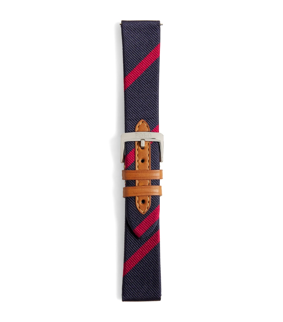 Polo Ralph Lauren Silk Stripe Watch Strap N/red Stripe