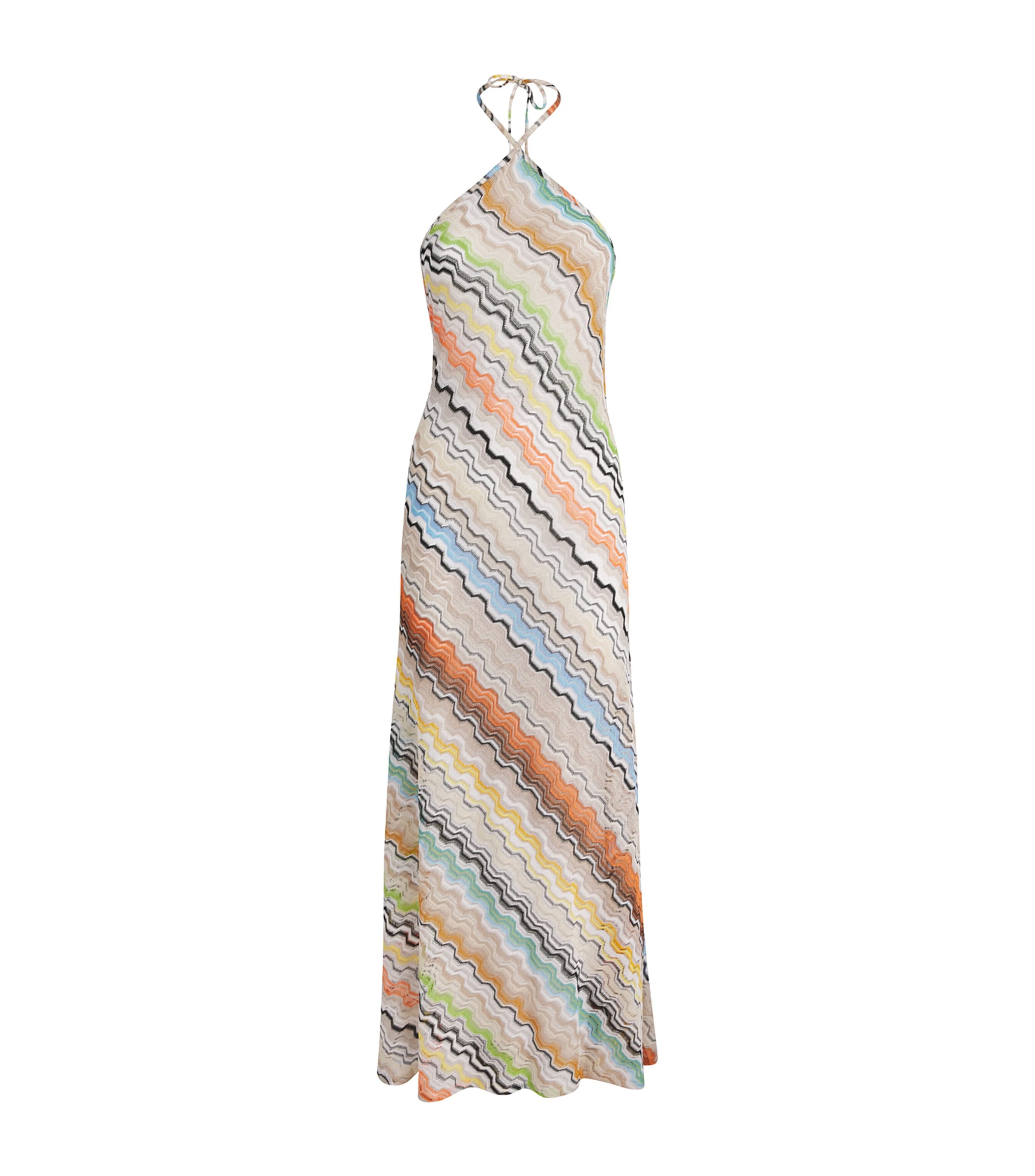 Missoni Womens Zigzag Halterneck Maxi Dress Smsnp Multicolor