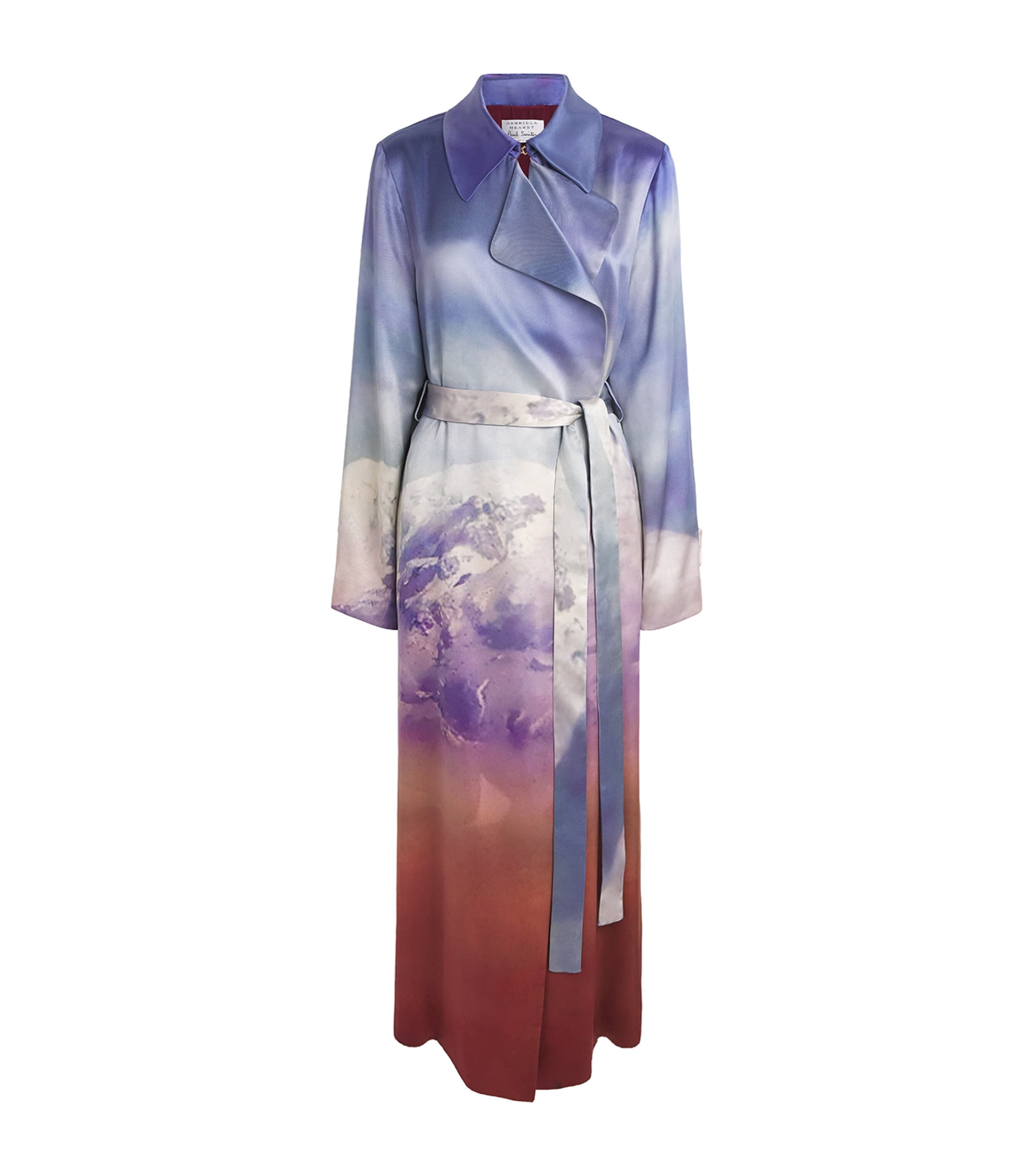 Gabriela Hearst Womens x Paul Smith Silk Lyra Trench Coat Mtn Mountain
