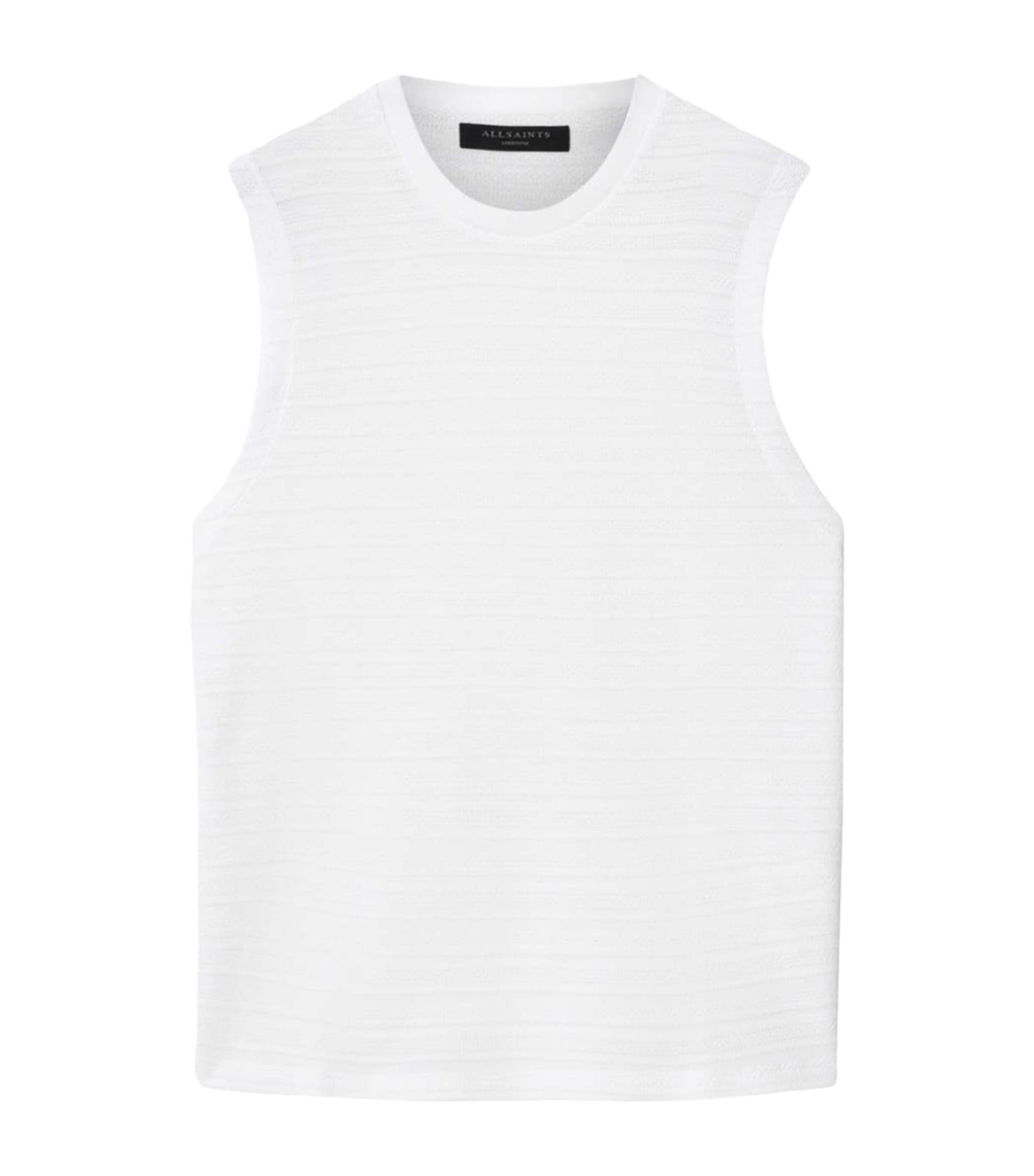 AllSaints Mens Organic Cotton Cove Tank Top Ashen White