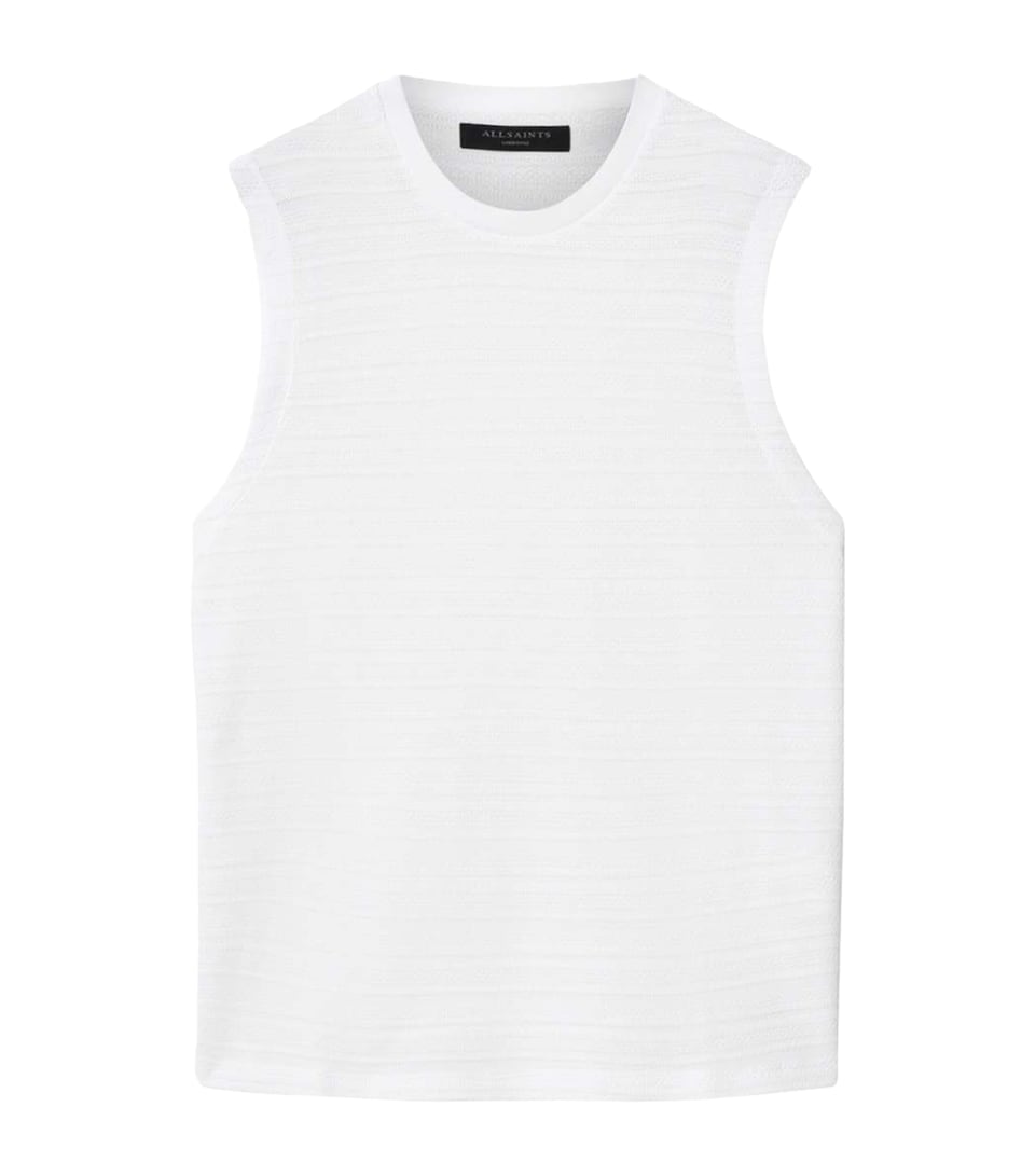 AllSaints Mens Organic Cotton Cove Tank Top Ashen White