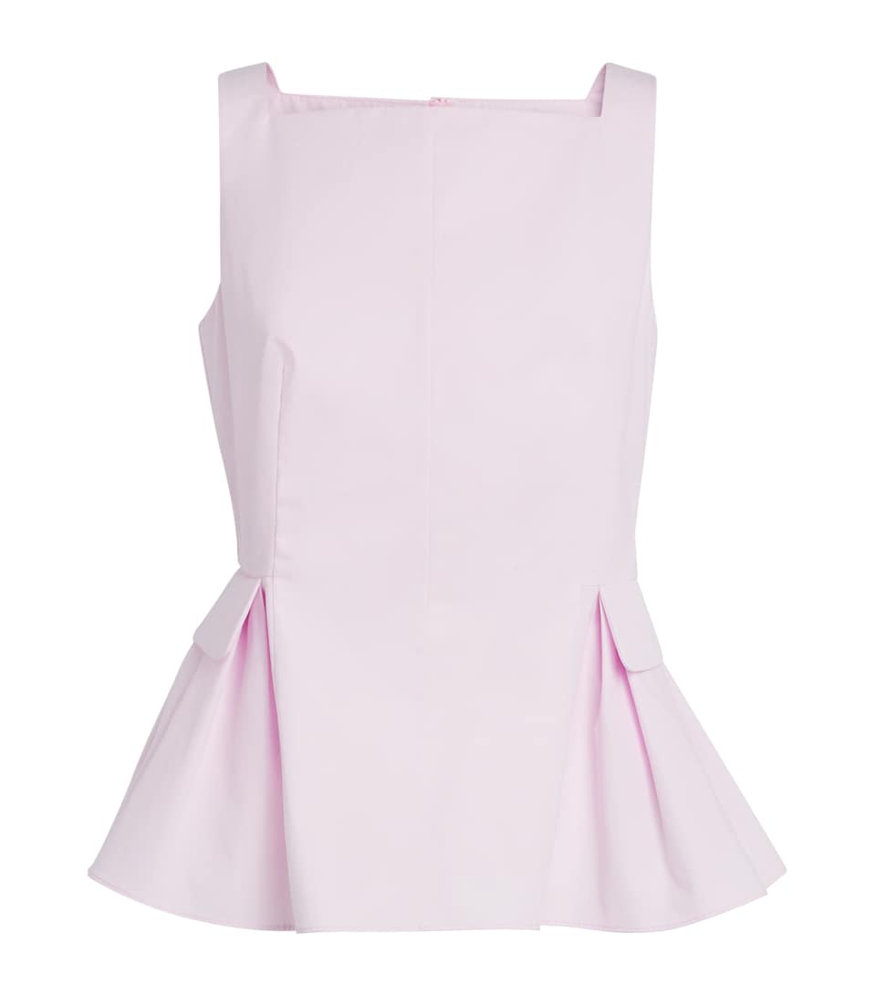 Adam Lippes Womens Cotton Soleil Peplum Top Pale Pink