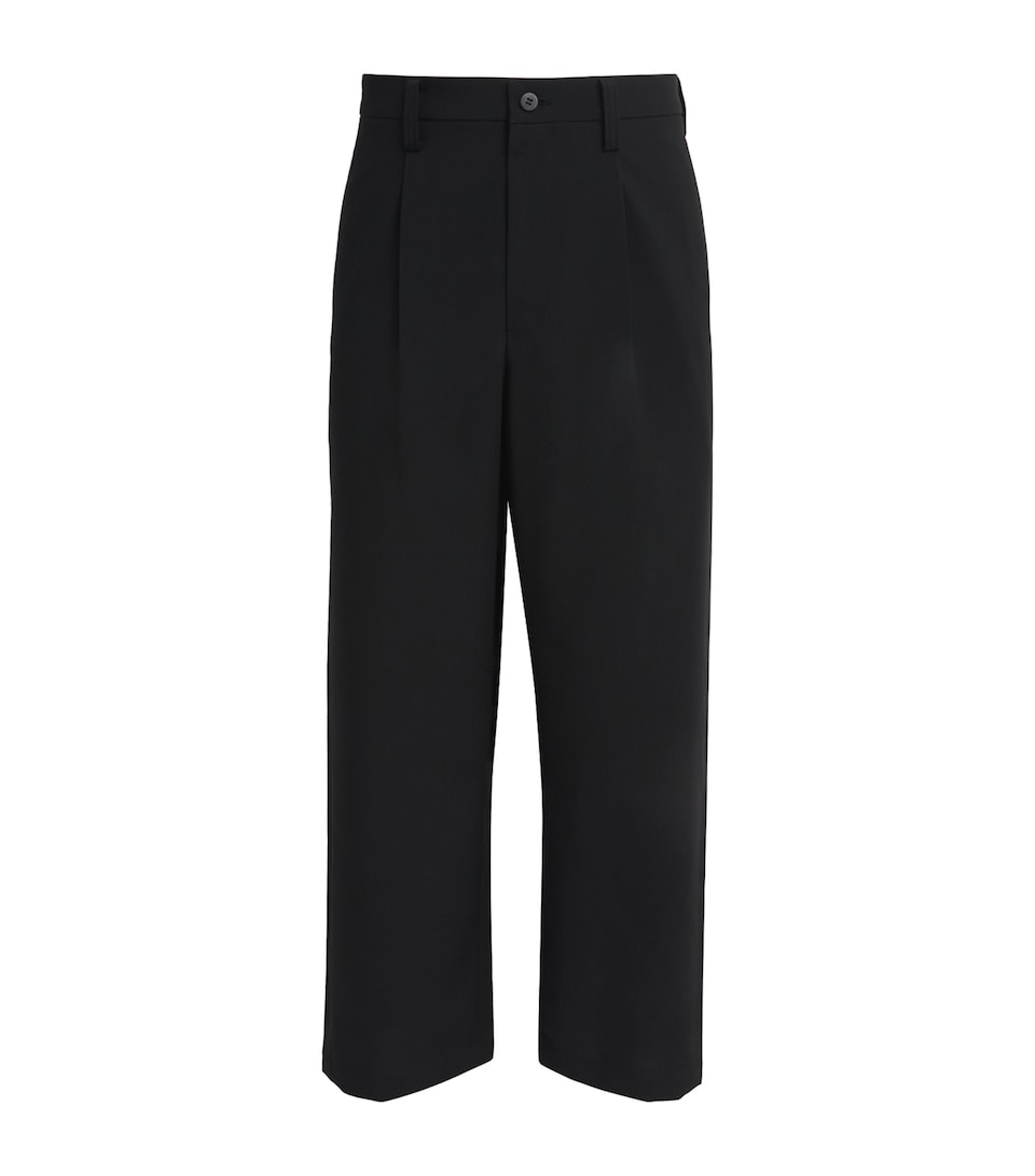 Pleated Wings Straight Trousers