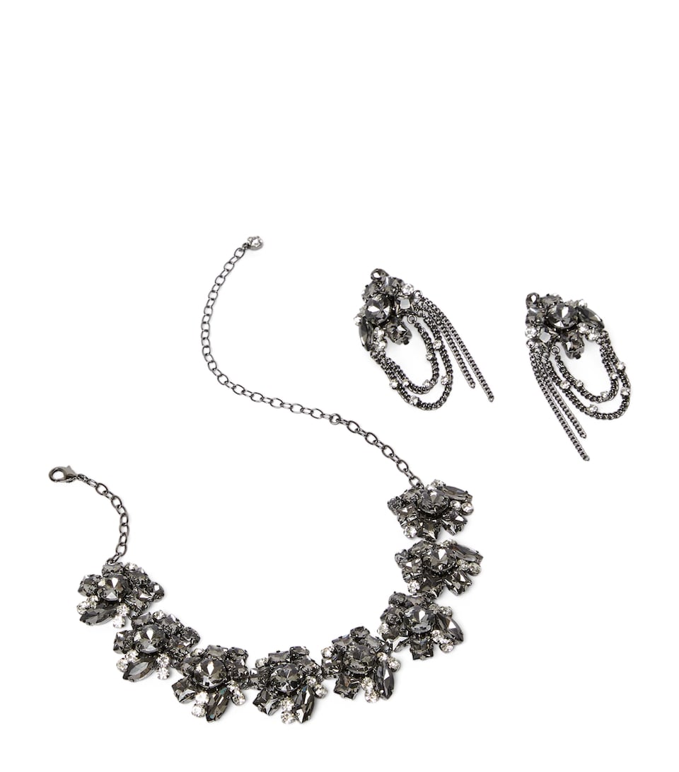 Glass Necklace and Earrings Set
