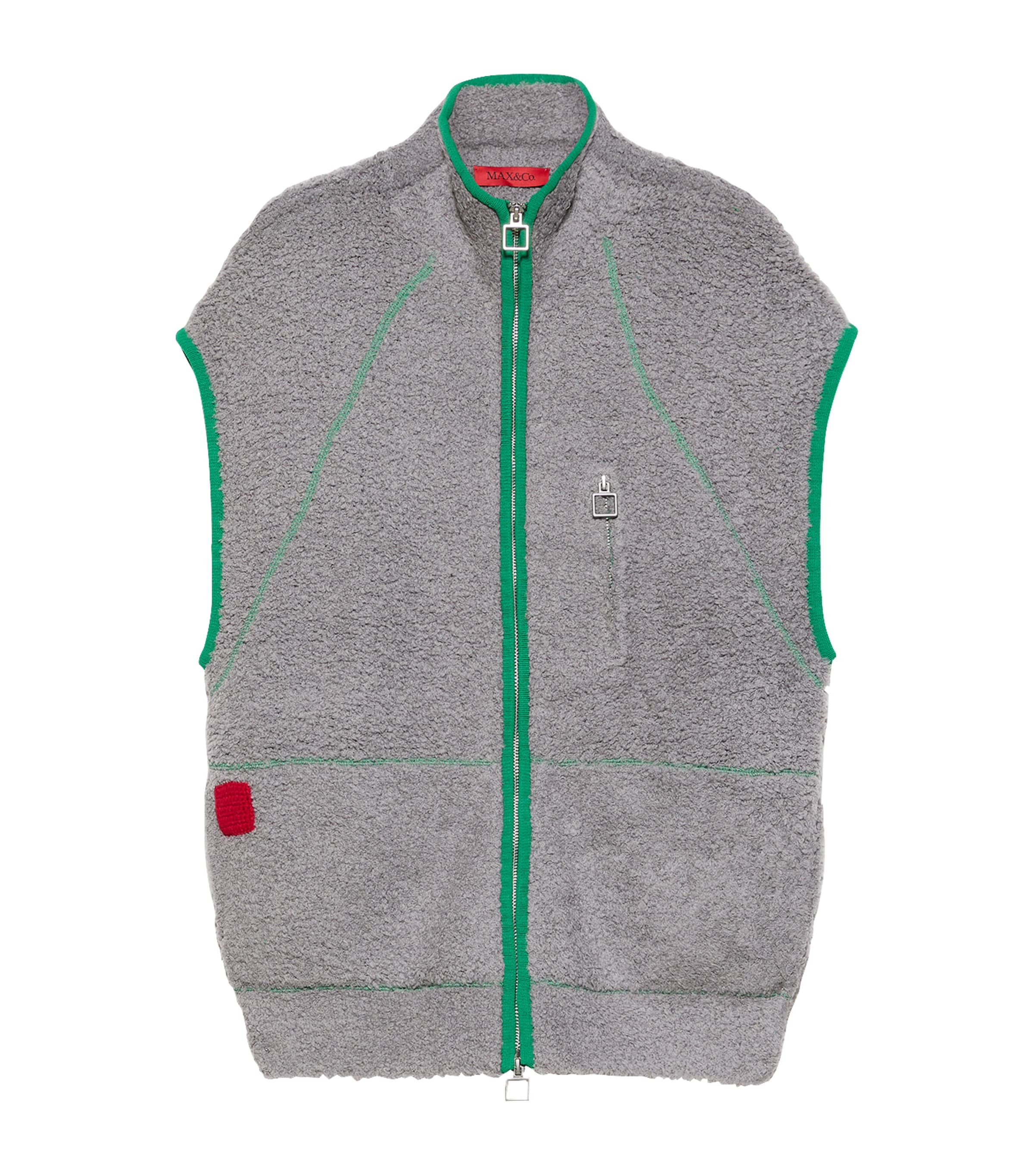 MAX&Co. Womens Wool-Blend Knitted Gilet Grey