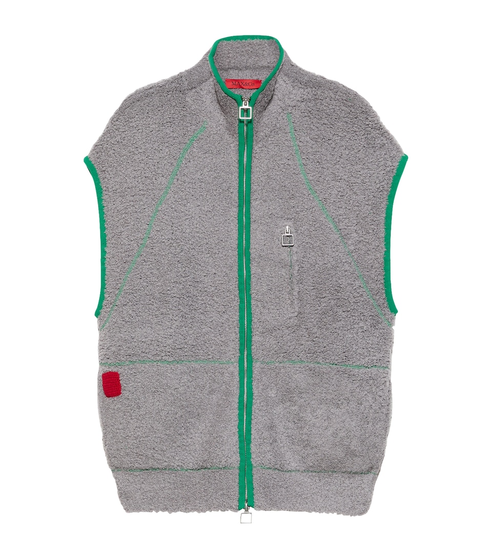 MAX&Co. Womens Wool-Blend Knitted Gilet Grey