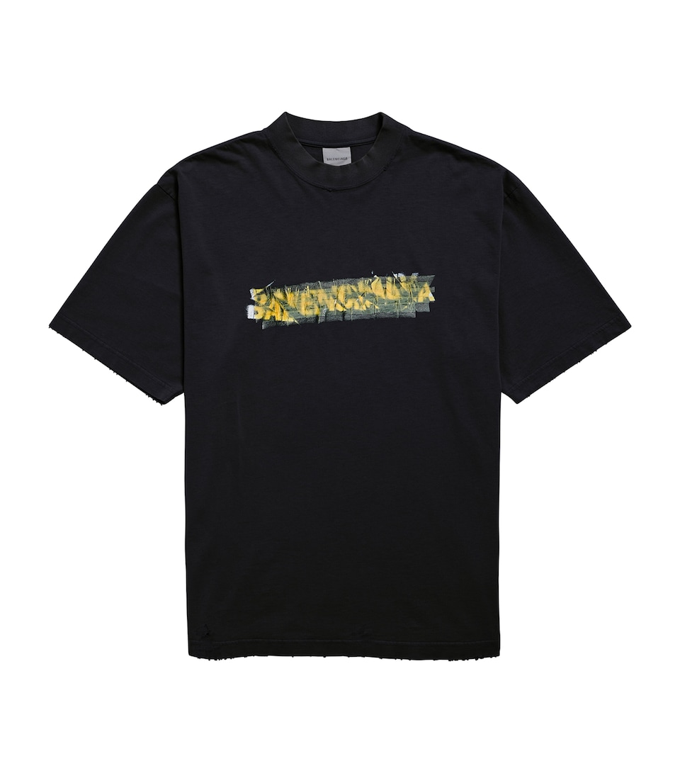 Balenciaga Mens Cotton Messy Spray T-Shirt