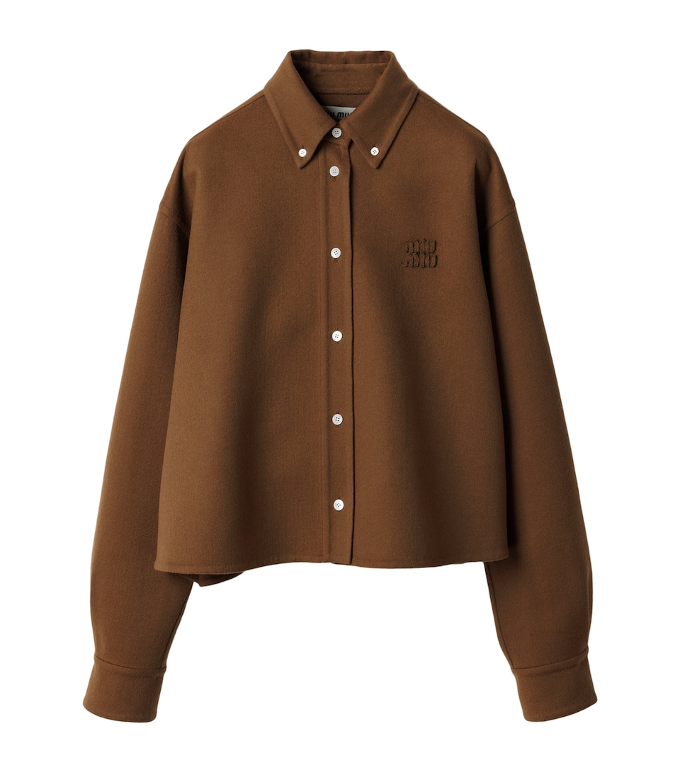 Wool-Cashmere Logo Shirt