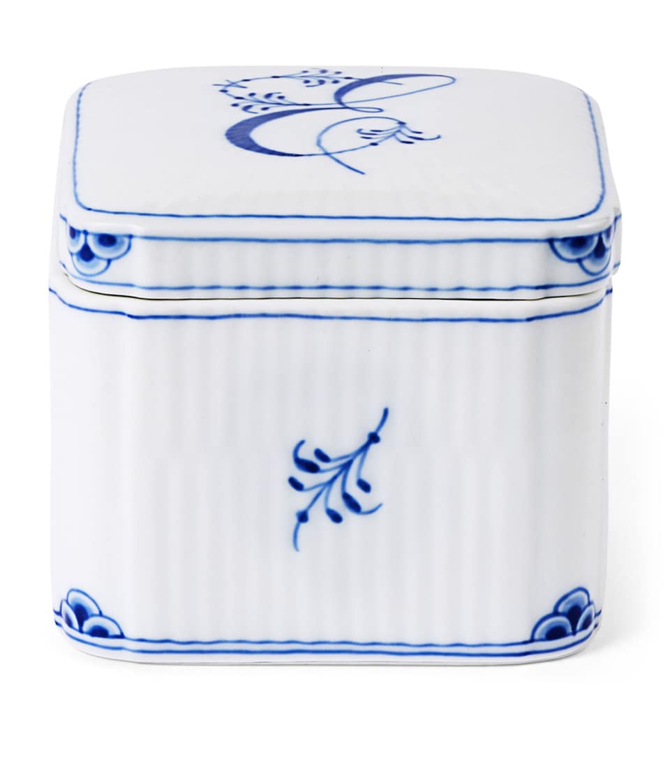 Royal Copenhagen Porcelain Alphabet Bonbonniere Blue
