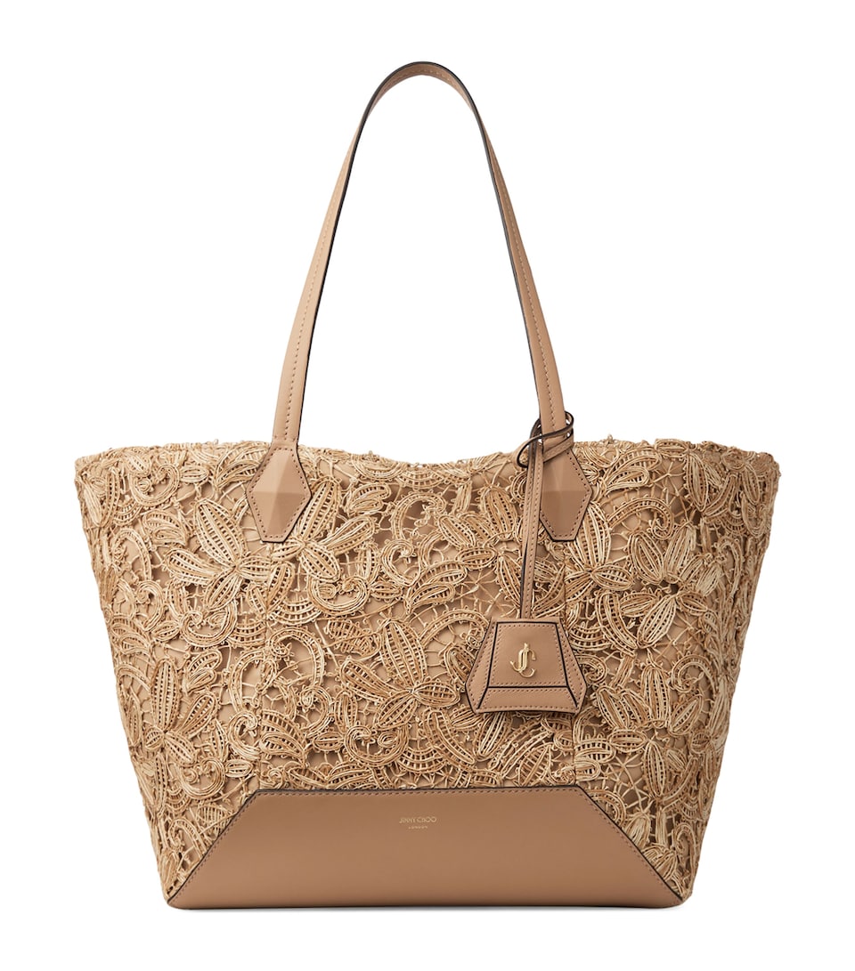 Medium Raffia Diamond Tote Bag