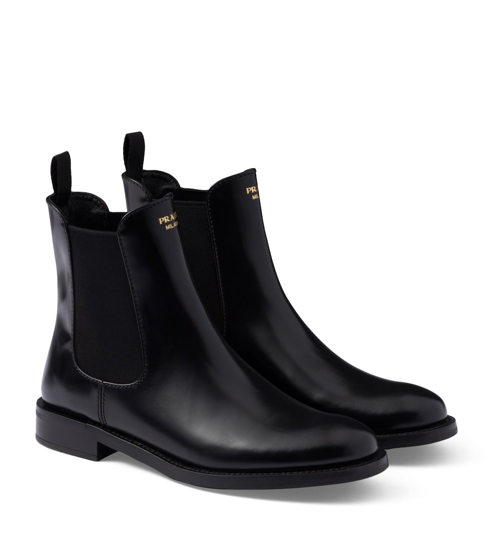 Brushed Leather Ankle Boots