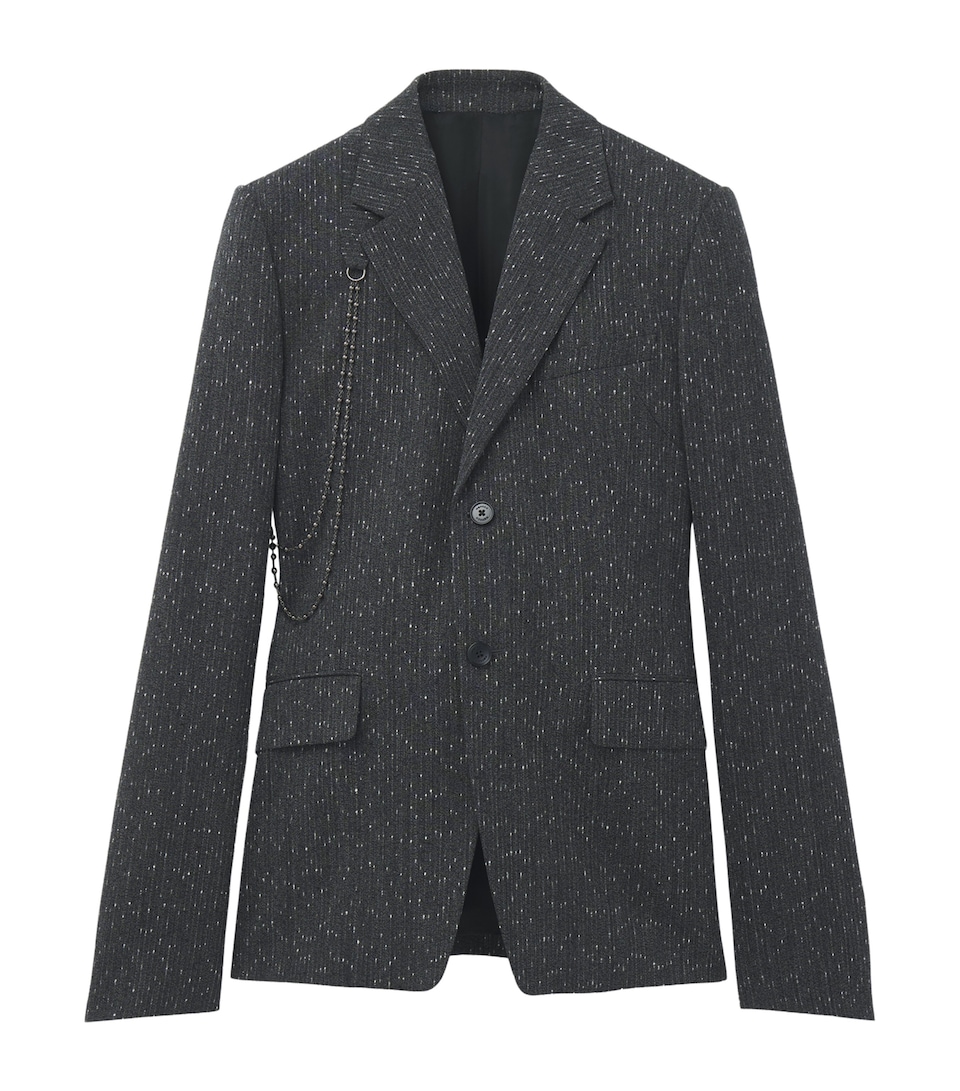 McQueen Mens Stripe Embellished Blazer