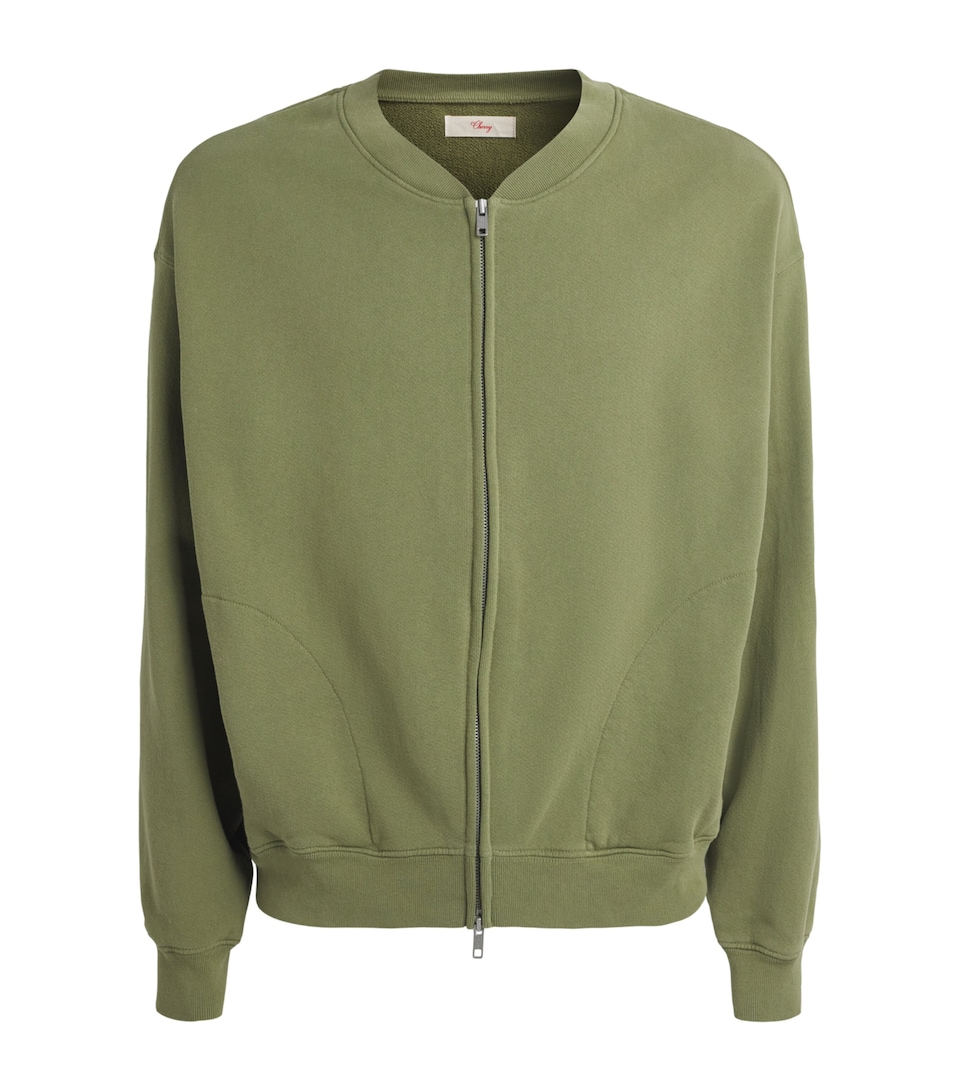 Cherry Los Angeles Mens Cotton Fleece Gecko Zip-Up Sweatshirt Cactus