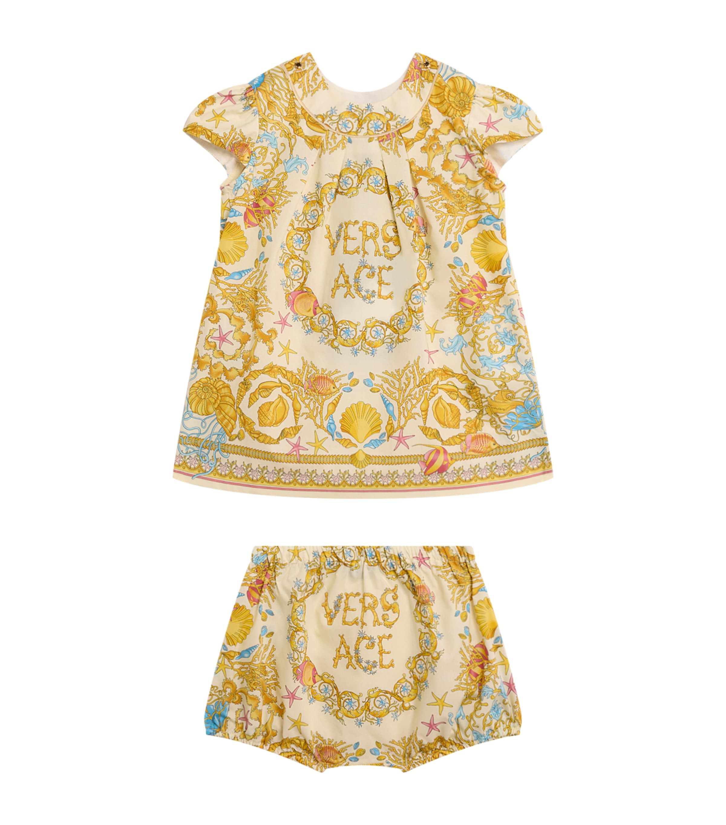 Cotton Underwater Barocco Dress and Bloomers Set (1-18 Months)