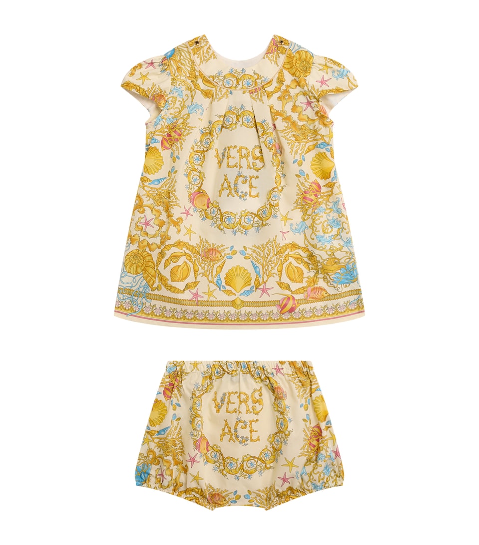 Cotton Underwater Barocco Dress and Bloomers Set (1-18 Months)