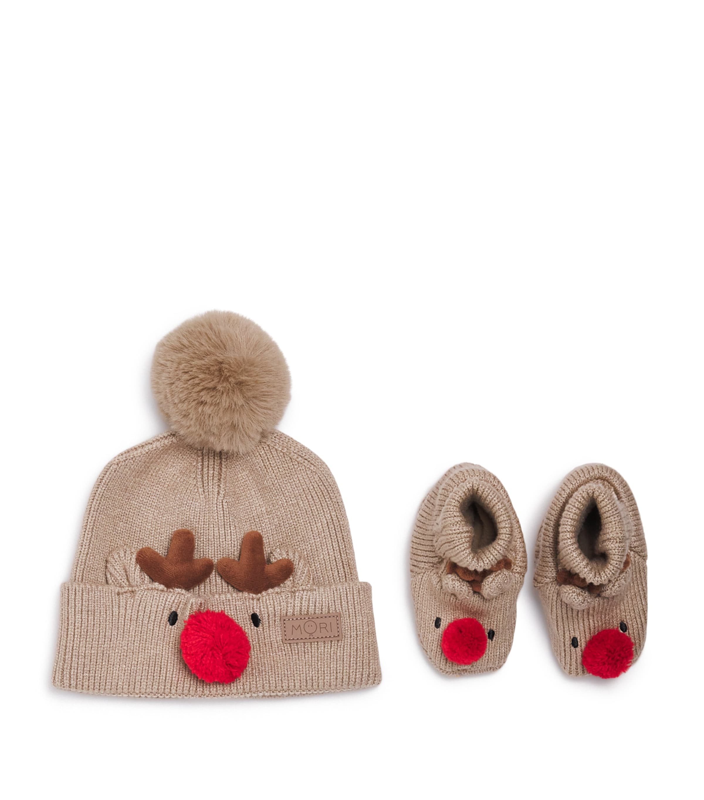 Reindeer Hat and Booties Set (0-12 Months)