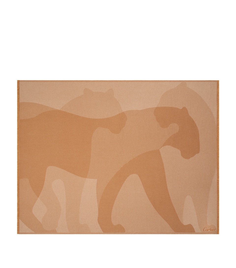Cartier Wool-Cashmere Panthère de Cartier Blanket (190cm x 140cm) Ochre