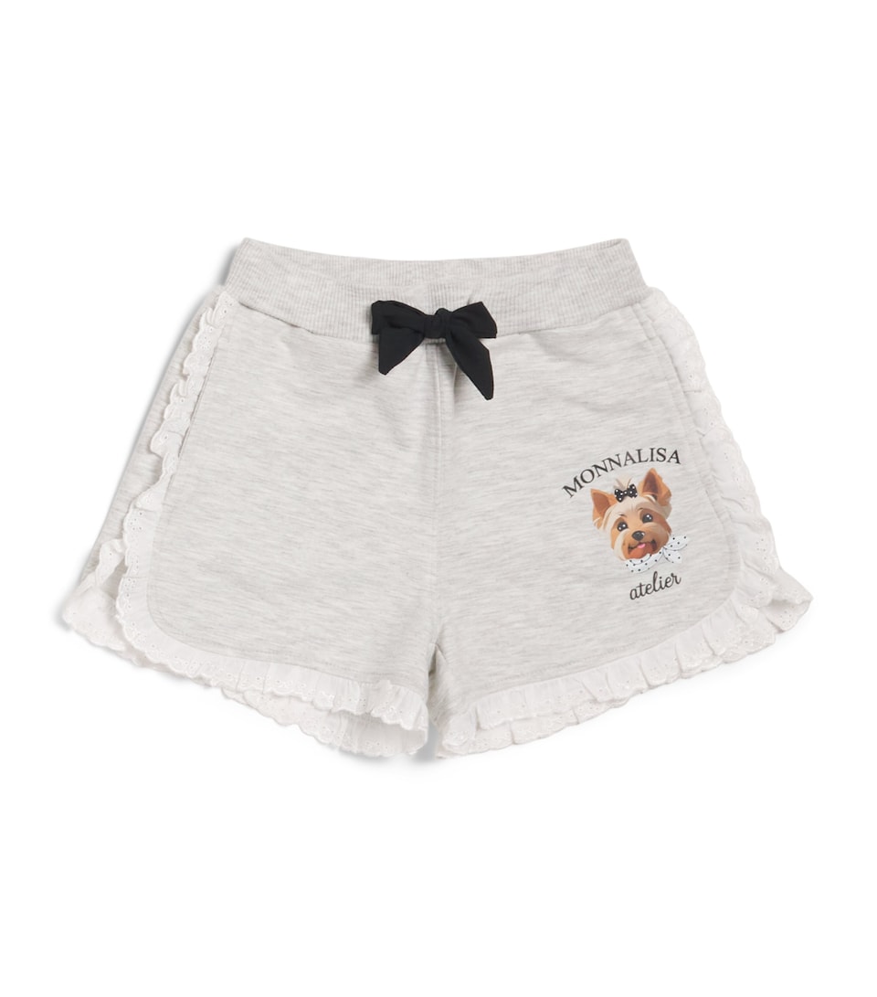 Monnalisa Stretch-Cotton Yorkshire Terrier Shorts (2-12 Years) Grey