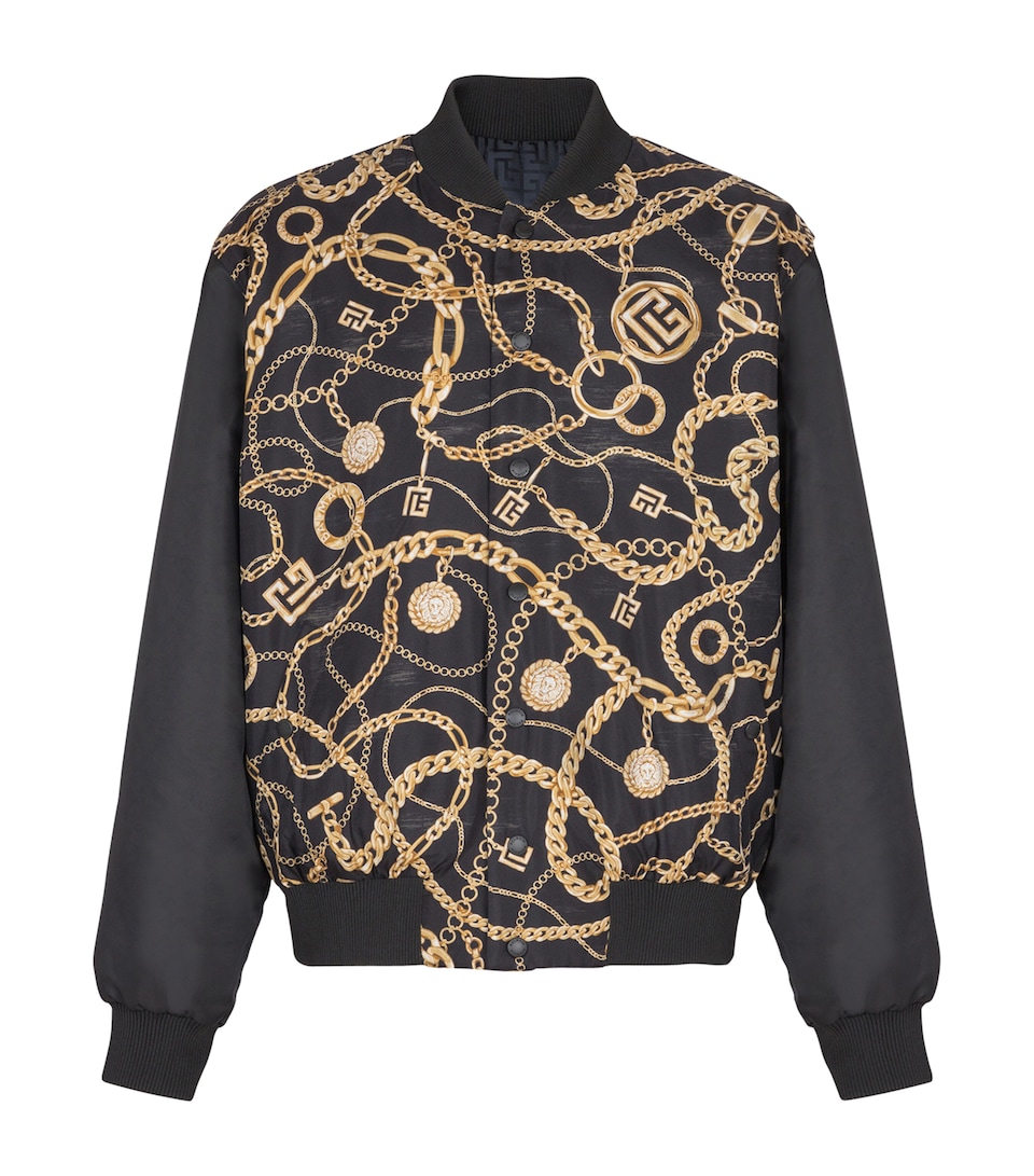 Silk Reversible Chain Bomber Jacket