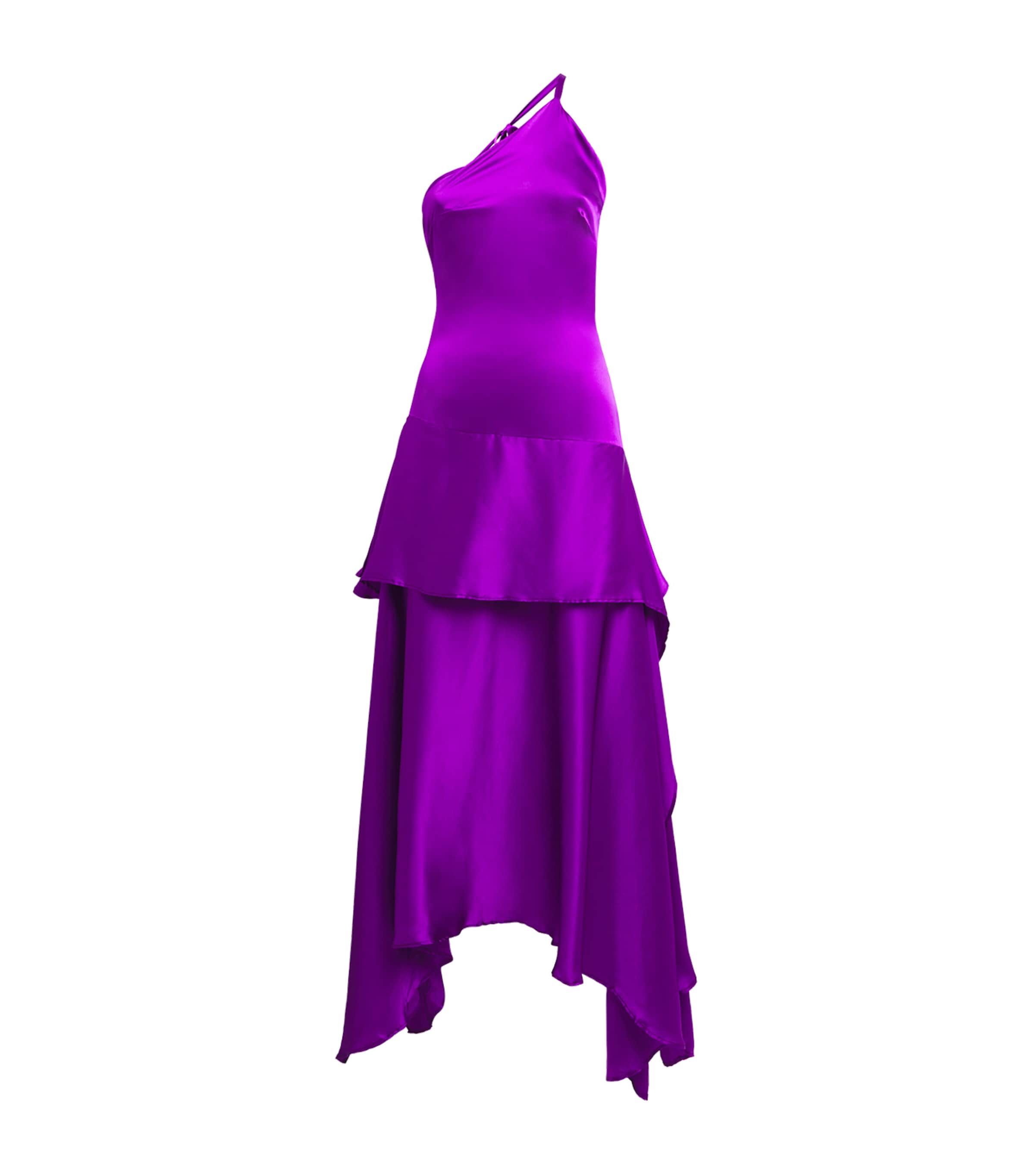 Abiola Olusola Womens Asymmetric Lakoba Midi Dress Purple