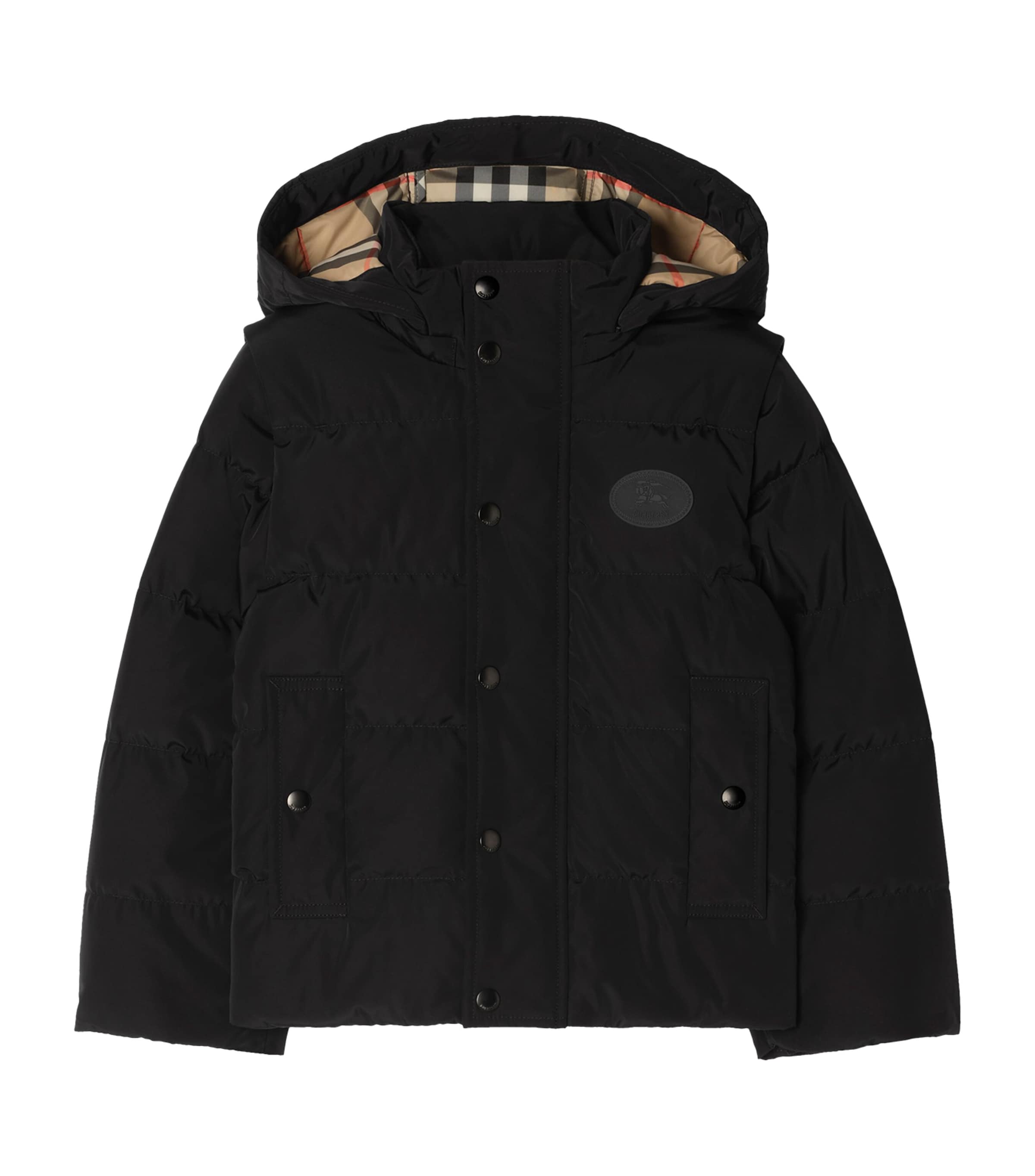 Burberry Kids Detachable-Sleeve Puffer Jacket (4-12 Years) Black