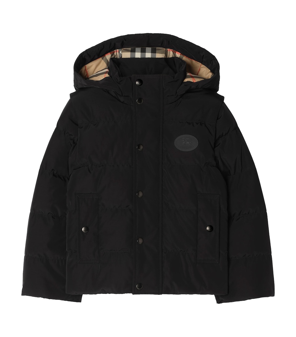 Burberry Kids Detachable-Sleeve Puffer Jacket (4-12 Years) Black