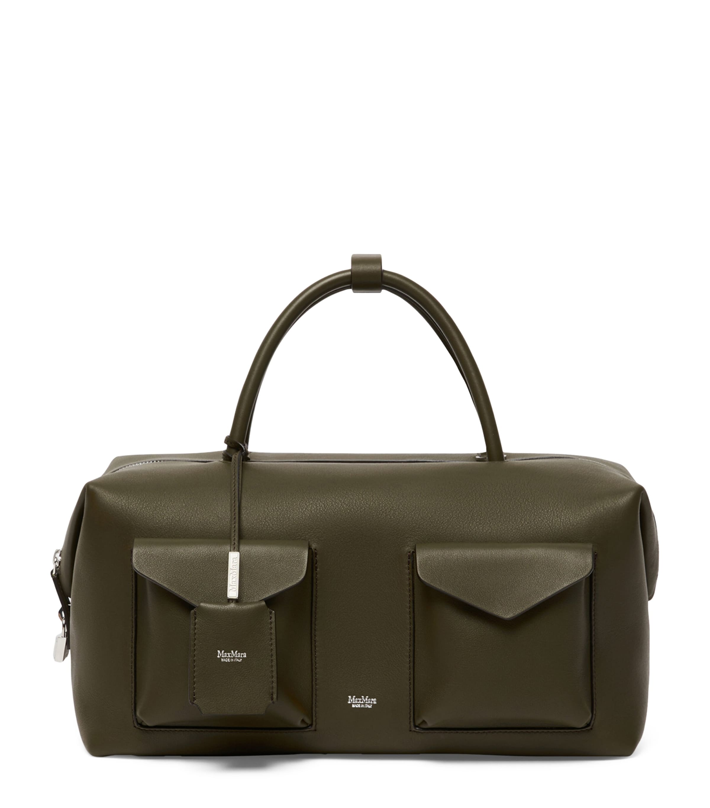 Large Leather Boston Bowler Bag