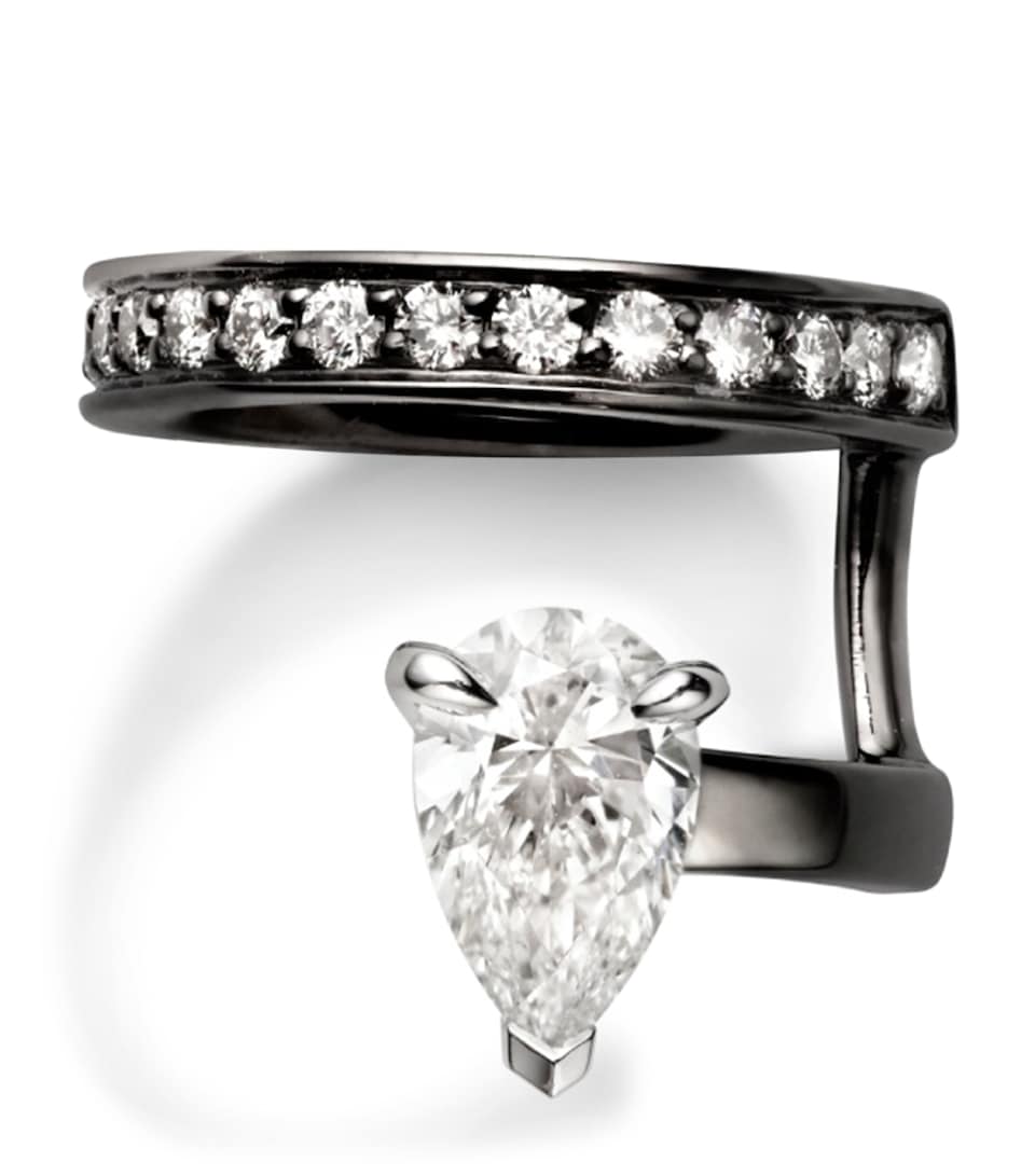 Repossi Black Gold and Diamond Serti Sur Vide Ear Cuff Black Gold