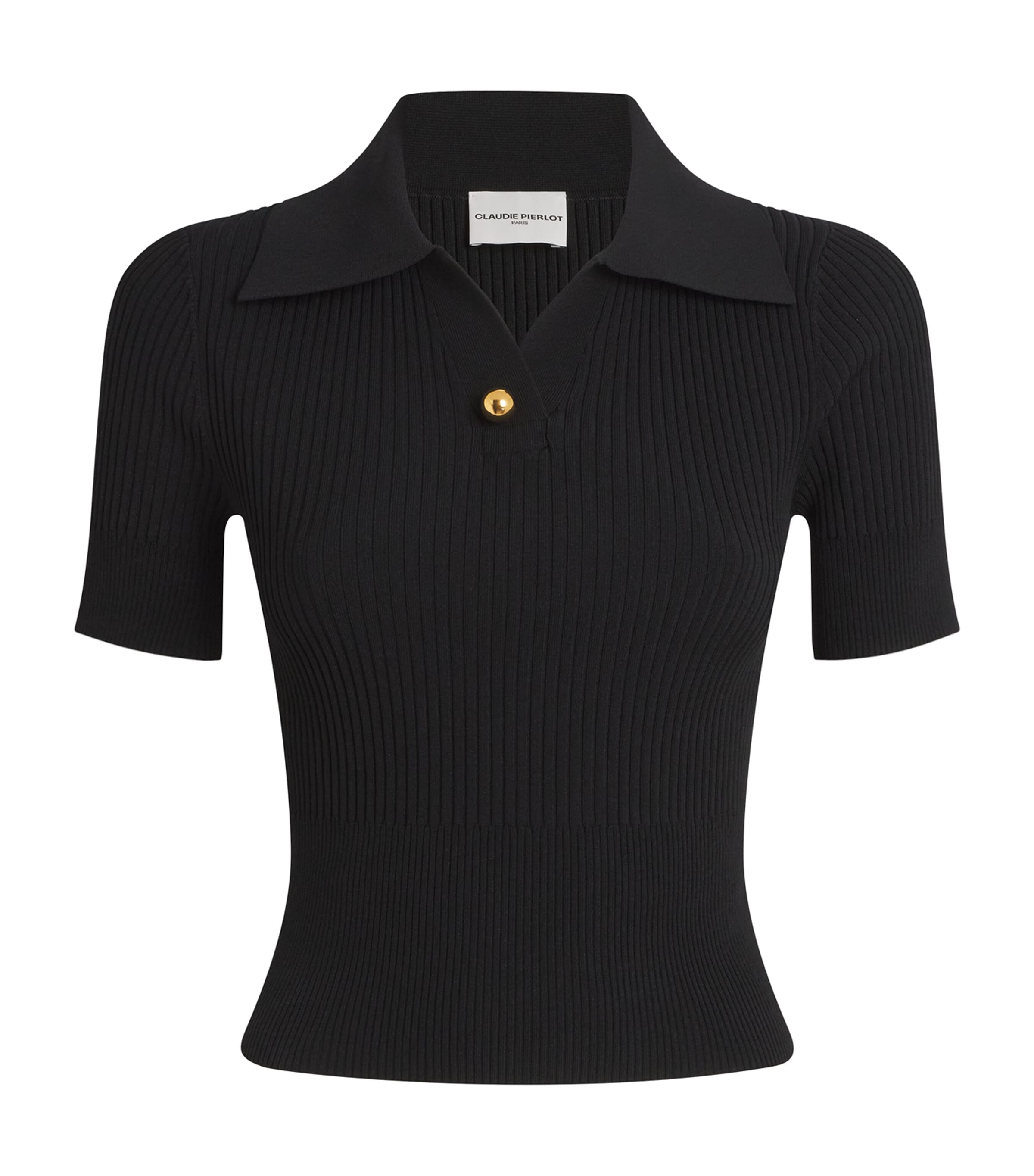 VIVIENNE WESTWOOD Marina コットン ポロシャツ Marina ribbed-knit cotton polo shirt in blue - Vivienne