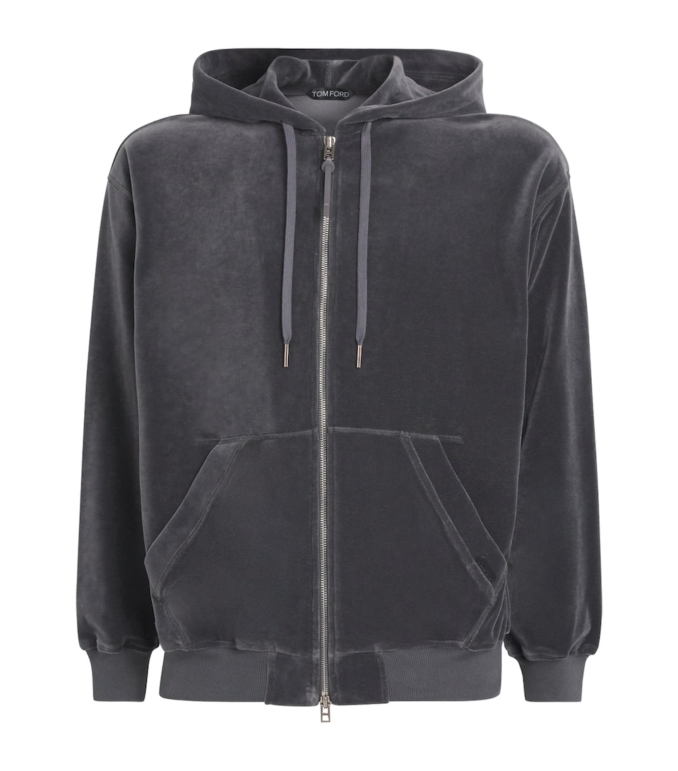 Velour Zip-Up Hoodie