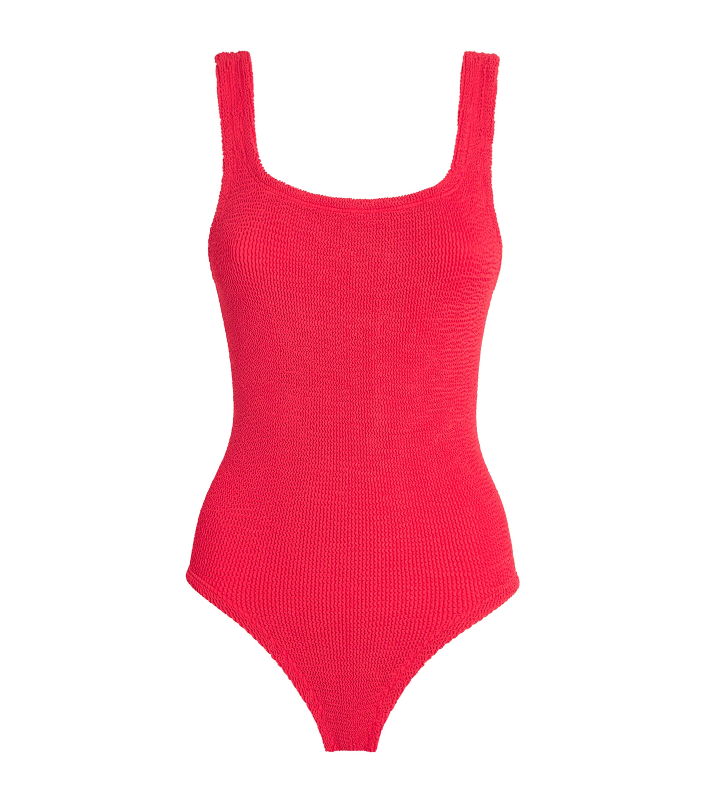 Hunza G Womens Coverage Square-Neck Swimsuit Red