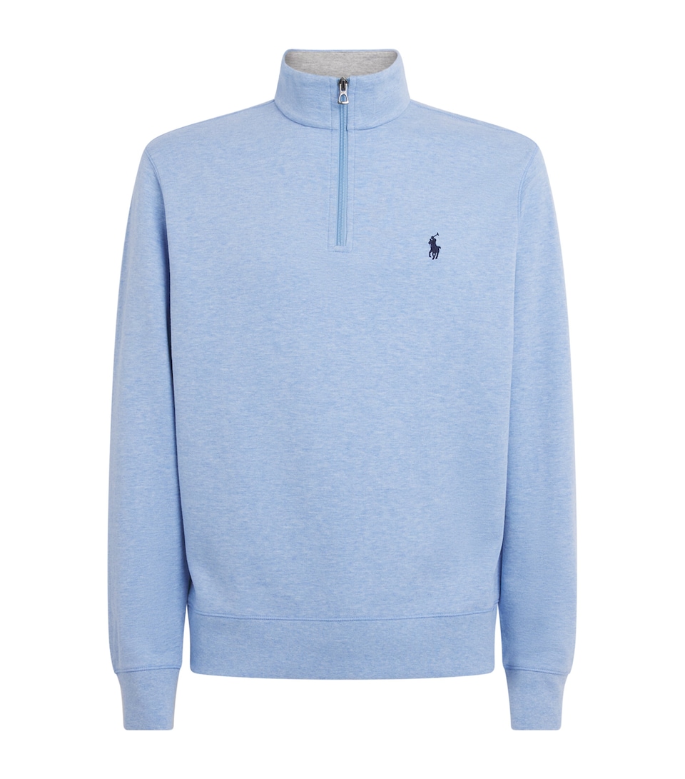 Polo Ralph Lauren Mens Cotton Quarter-Zip Sweater Isle