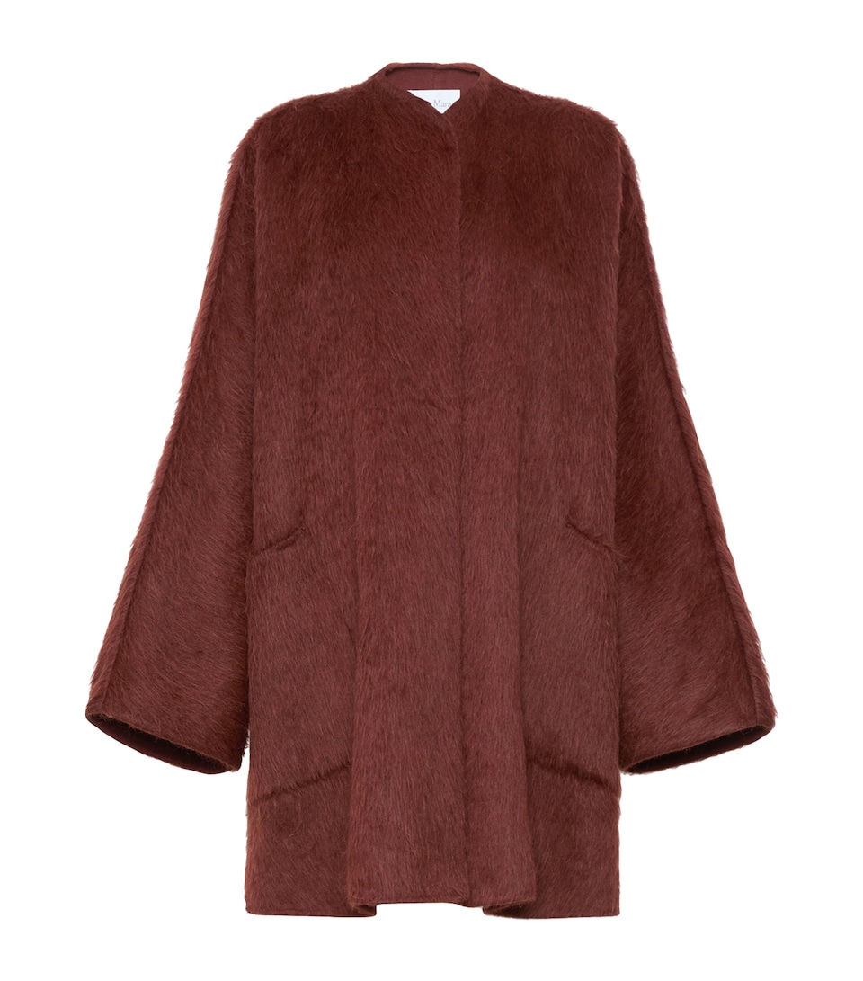 Max Mara Womens Virgin Wool-Alpaca Coat Rust