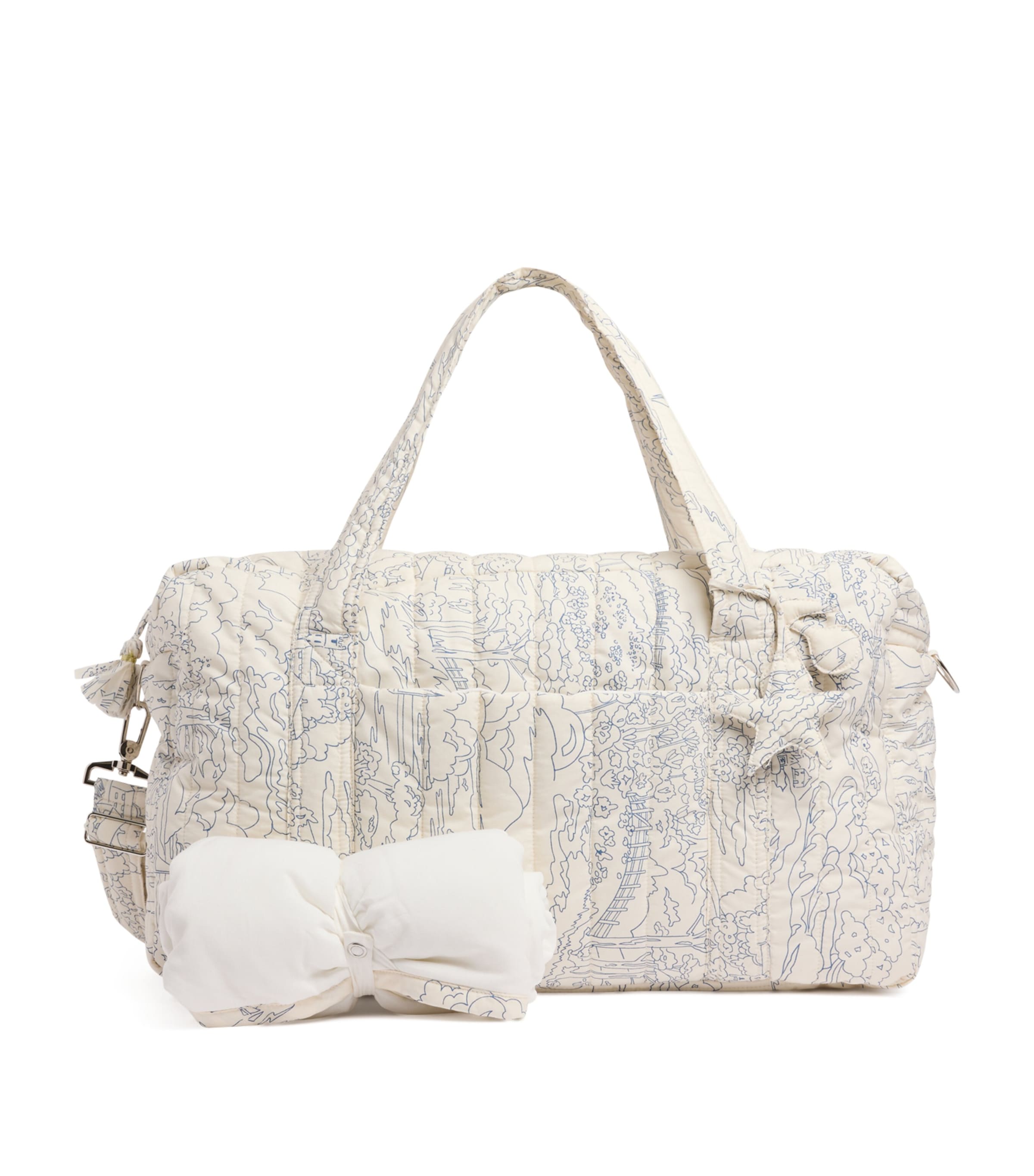 Bonpoint Organic Cotton Floral Changing Bag Imp Encre