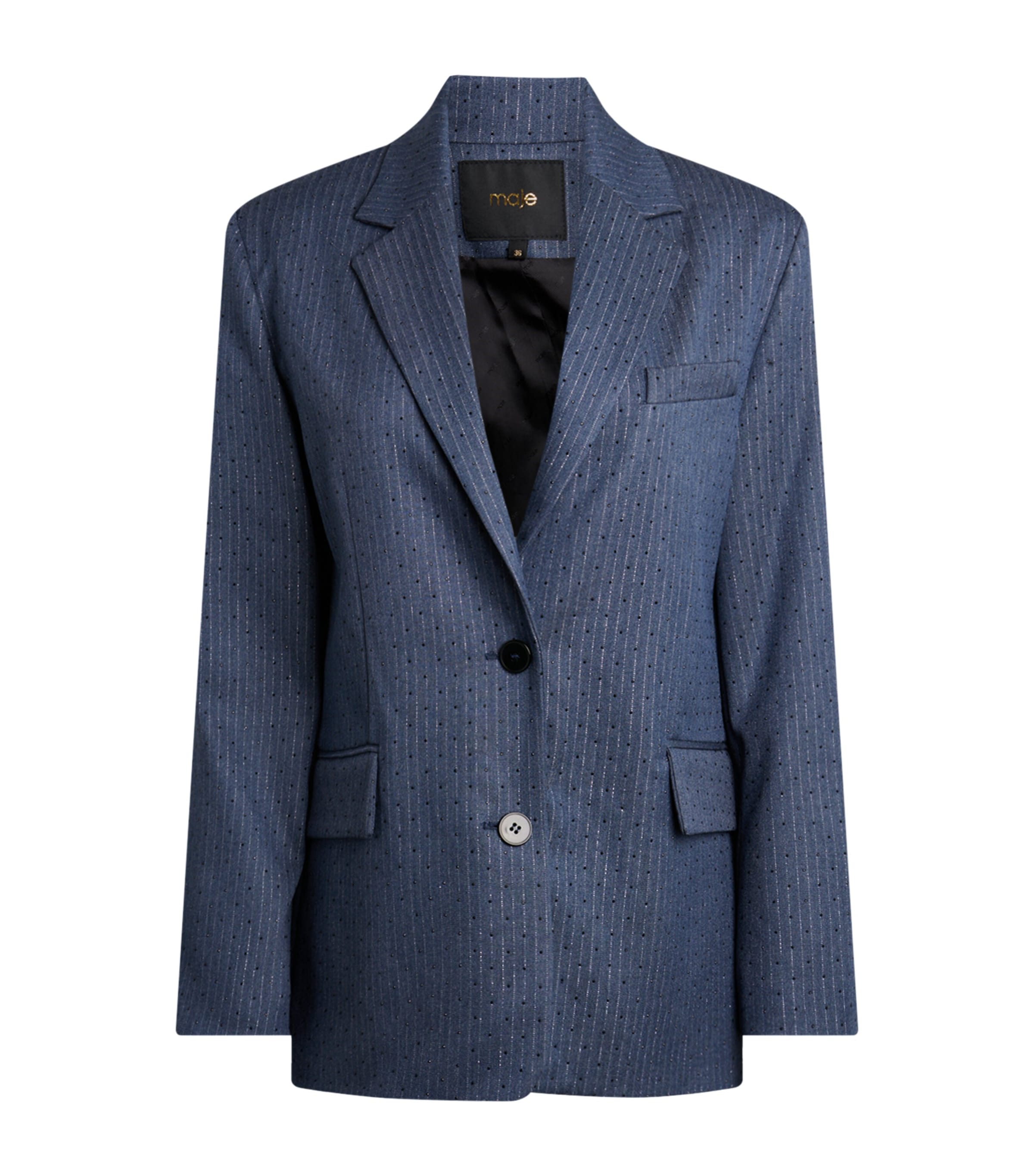 Stripe Rhinestone-Embellished Blazer